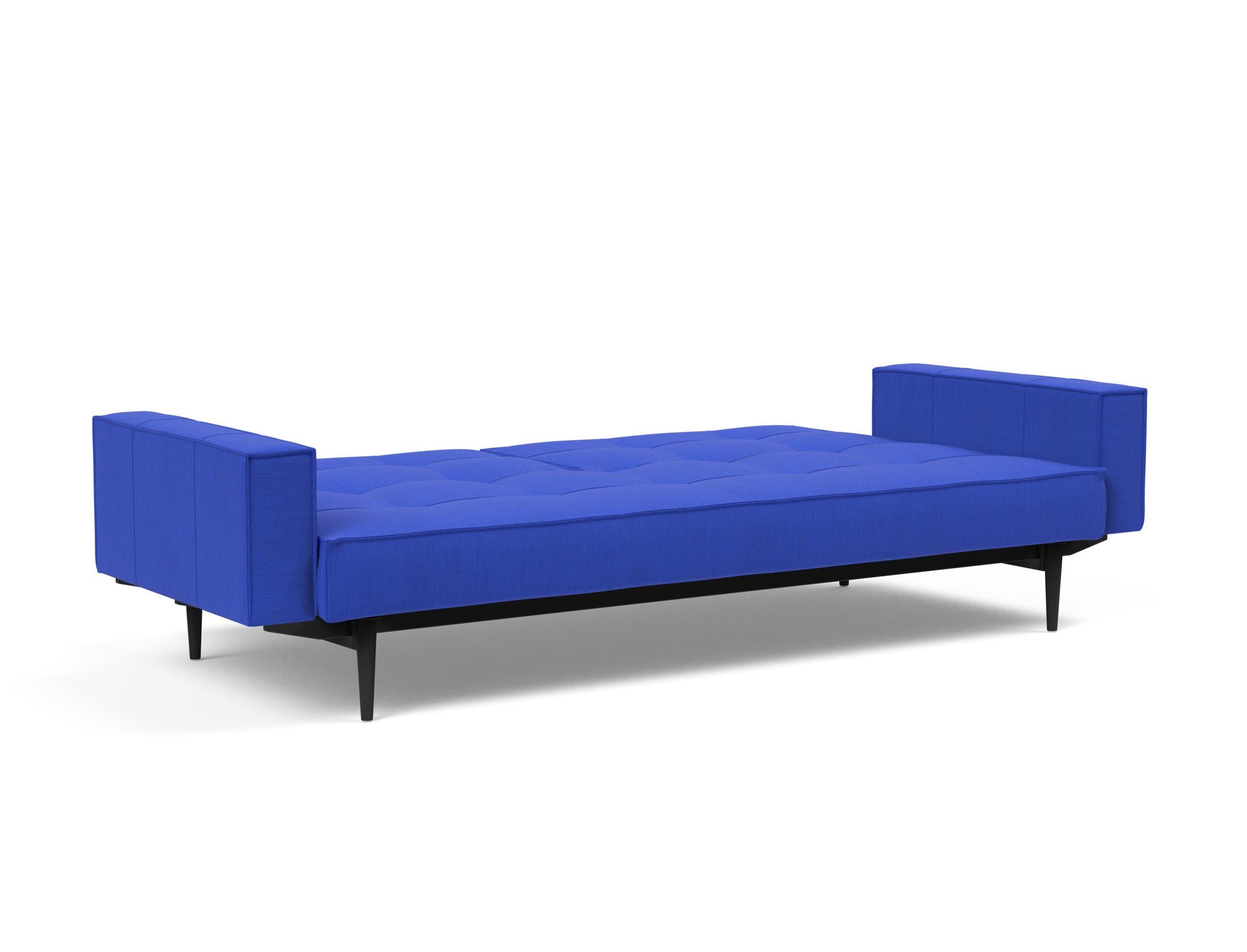 Modernes Splitback Sofabett 115 Styletto mit stilvollen Armlehnen, perfekt für flexible Wohnlösungen und gemütliche Entspannung.