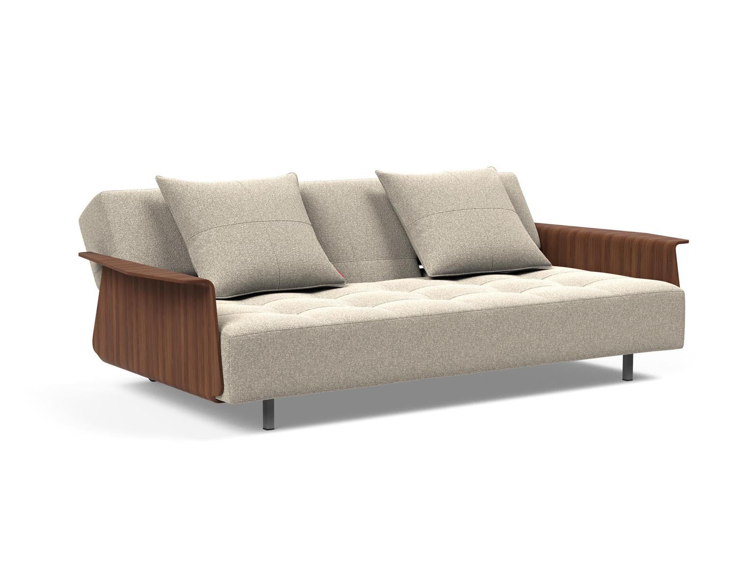 Modernes Long Horn D.E.L. Schlafsofa mit Armlehnen, ideal für gemütliche Abende und vielseitige Nutzung im Wohnbereich.