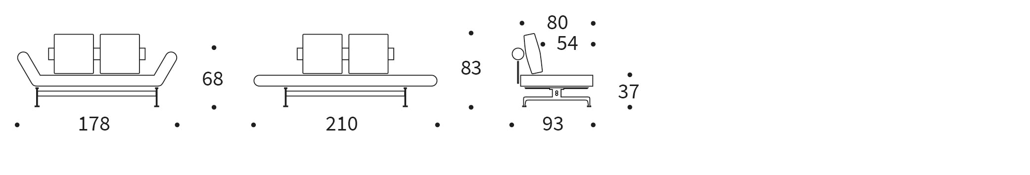 Modernes Ghia Klappsofa 80 Laser von Innovation Living – ideal für kleine Räume, bietet Komfort und Flexibilität für Gäste und Entspannung.