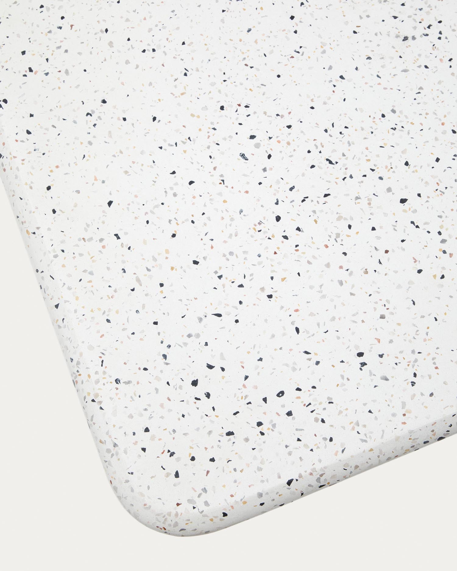 Eleganter Bartisch aus hochwertigem weissem Terrazzo, 95 x 70 x 70 cm, perfekt für gesellige Runden im Freien und stilvolle Akzente im Garten.