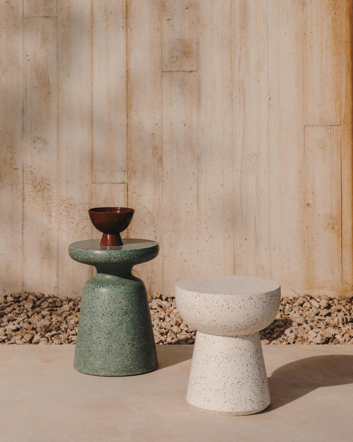Mesquida Terrazzo-Tisch, grün, Ø 39 cm, stilvoll für draussen.