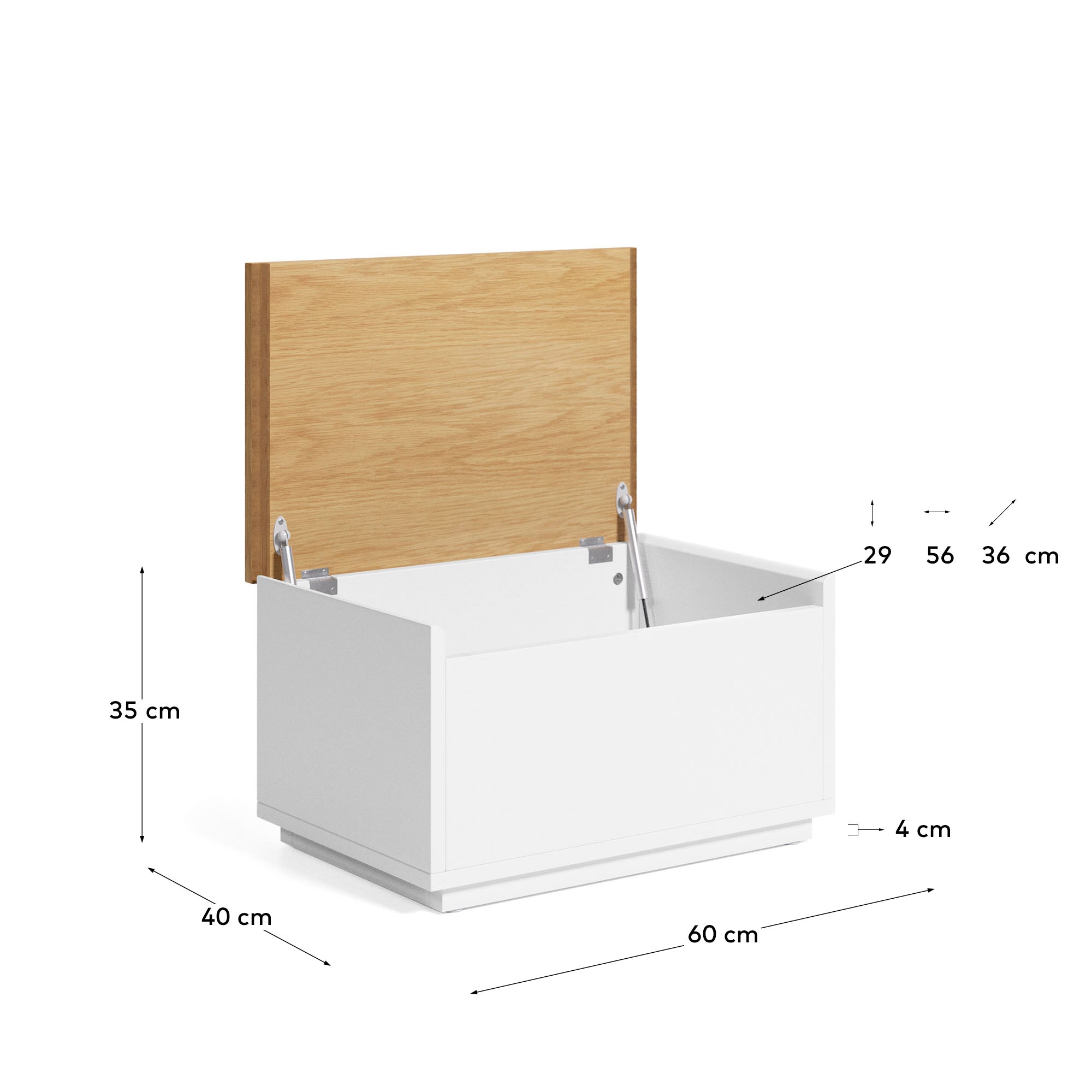 Stilvolle Abilen Truhe aus hochwertigem Eichenfurnier, 60 x 40 cm, FSC-zertifiziert. Perfekt für nachhaltige Aufbewahrung und modernes Wohndesign.