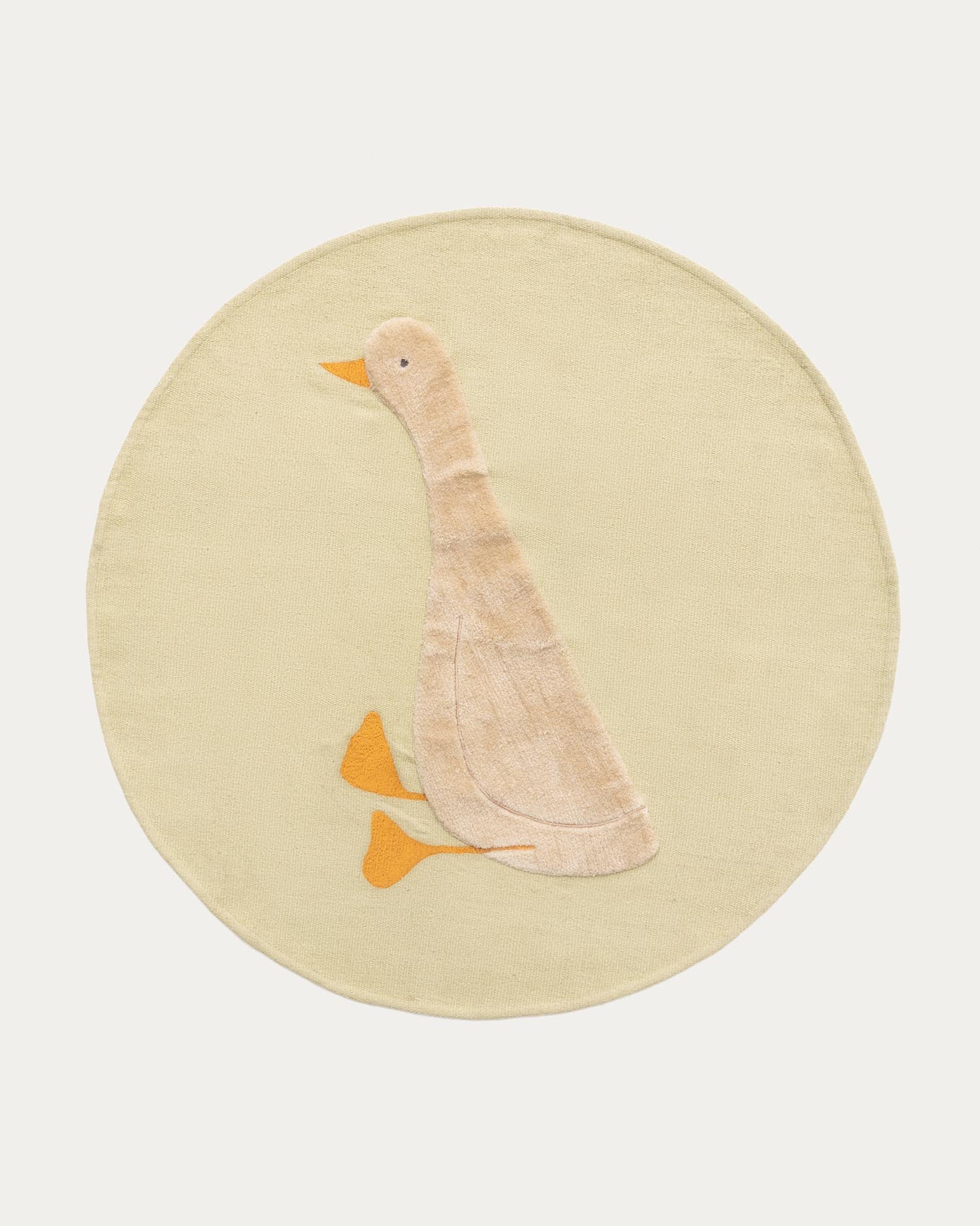 Teppich Milu, 100% Baumwolle, gänsegrün, Ø 100 cm. Weich, pflegeleicht, ideal für Kinderzimmer. Fröhlich, vielseitig, langlebig.