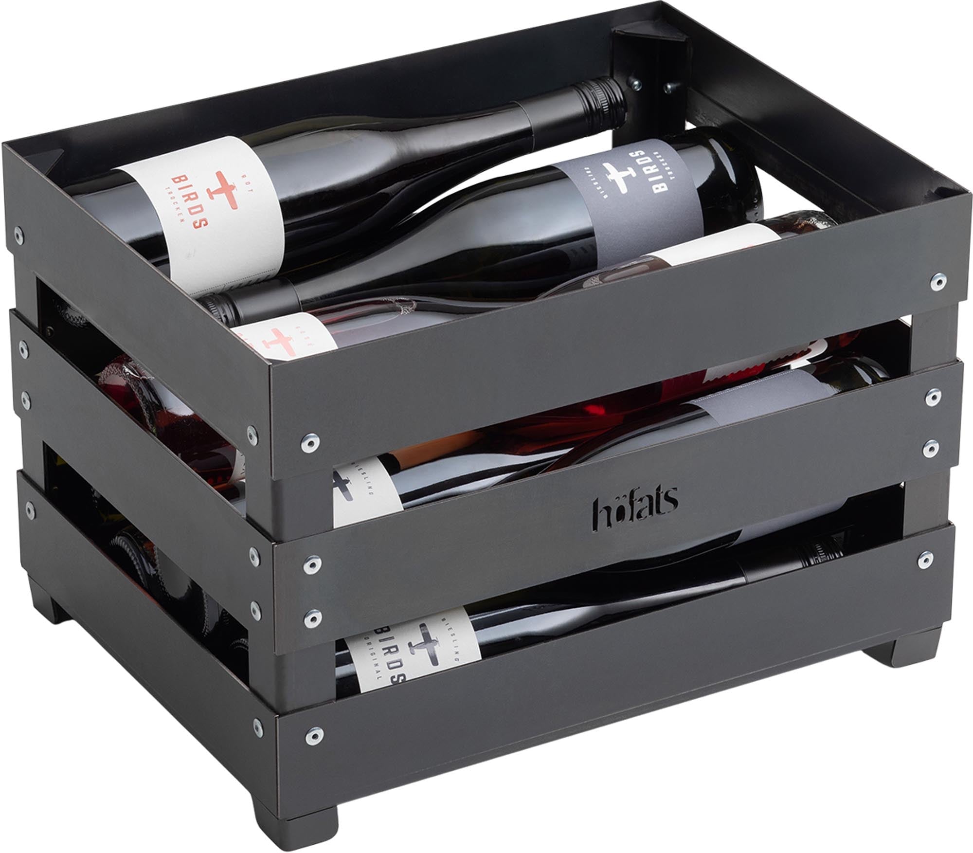 Eleganter CRATE Feuerkorb von Höfats, ideal für stimmungsvolle Abende im Freien und stilvolle Wärmequelle.