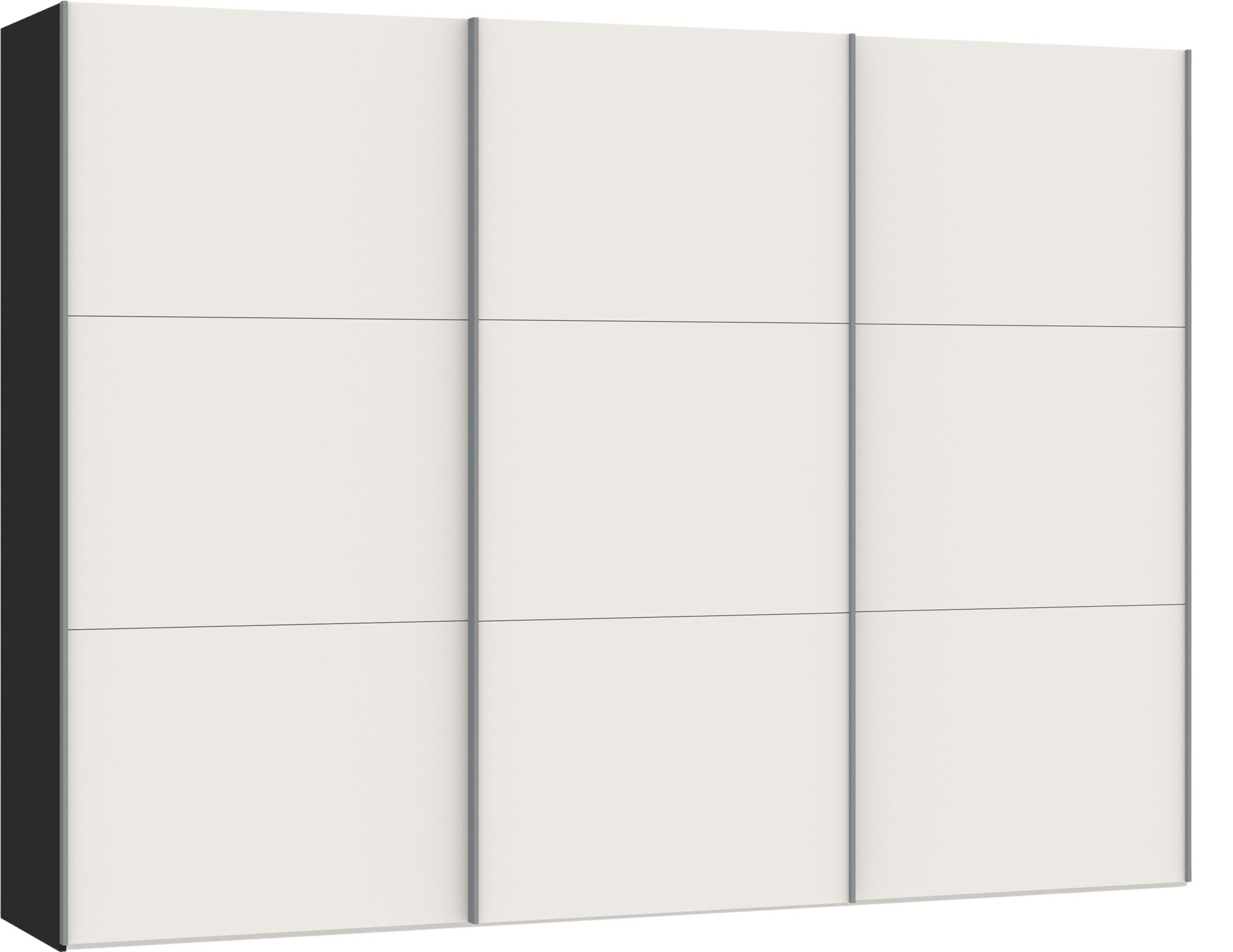 Geräumiger Jutzler Schwebetürenschrank XL in Cremeweiss mit Zubehör.