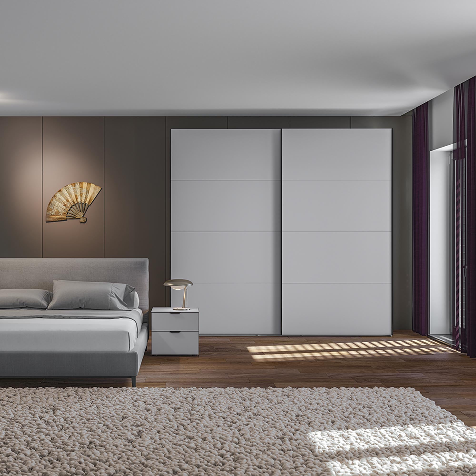 Moderner Schwebetürenschrank in Premiumweiss von Jutzler: Hochwertiges Design, vielseitige Innenraumgestaltung und einfache Montage für jeden Raum.