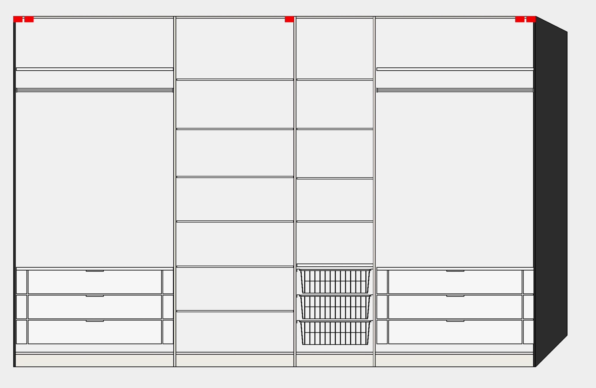 Eleganter Schwebetürenschrank XXL in Premiumweiss von Jutzler, individuell konfigurierbar, stabil und einfach aufzubauen.