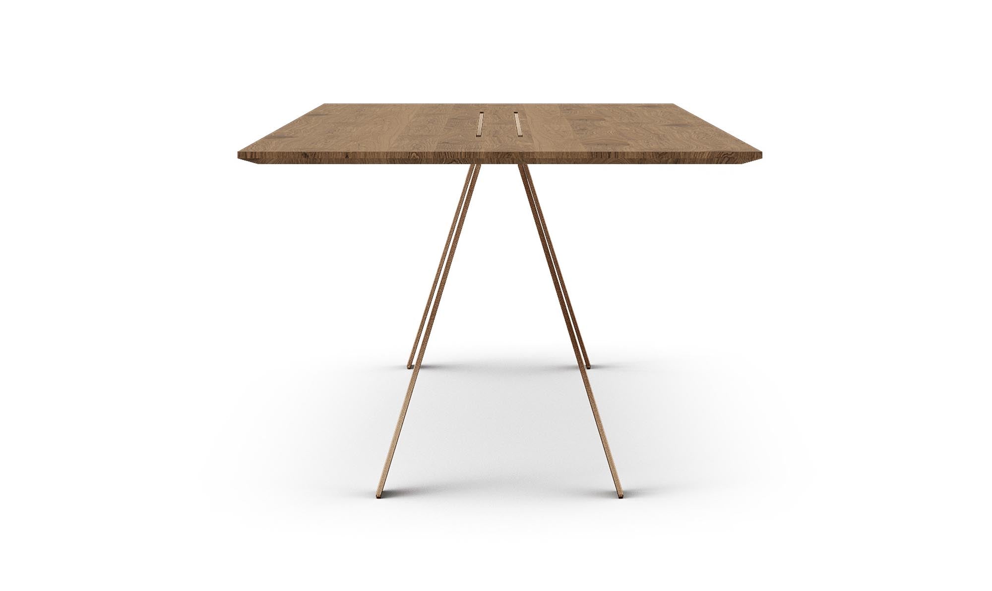 Erleben Sie den Airblade Tisch in edlem Bronze von Mobimex – stilvolles Design trifft auf funktionale Flexibilität für Ihr Zuhause.