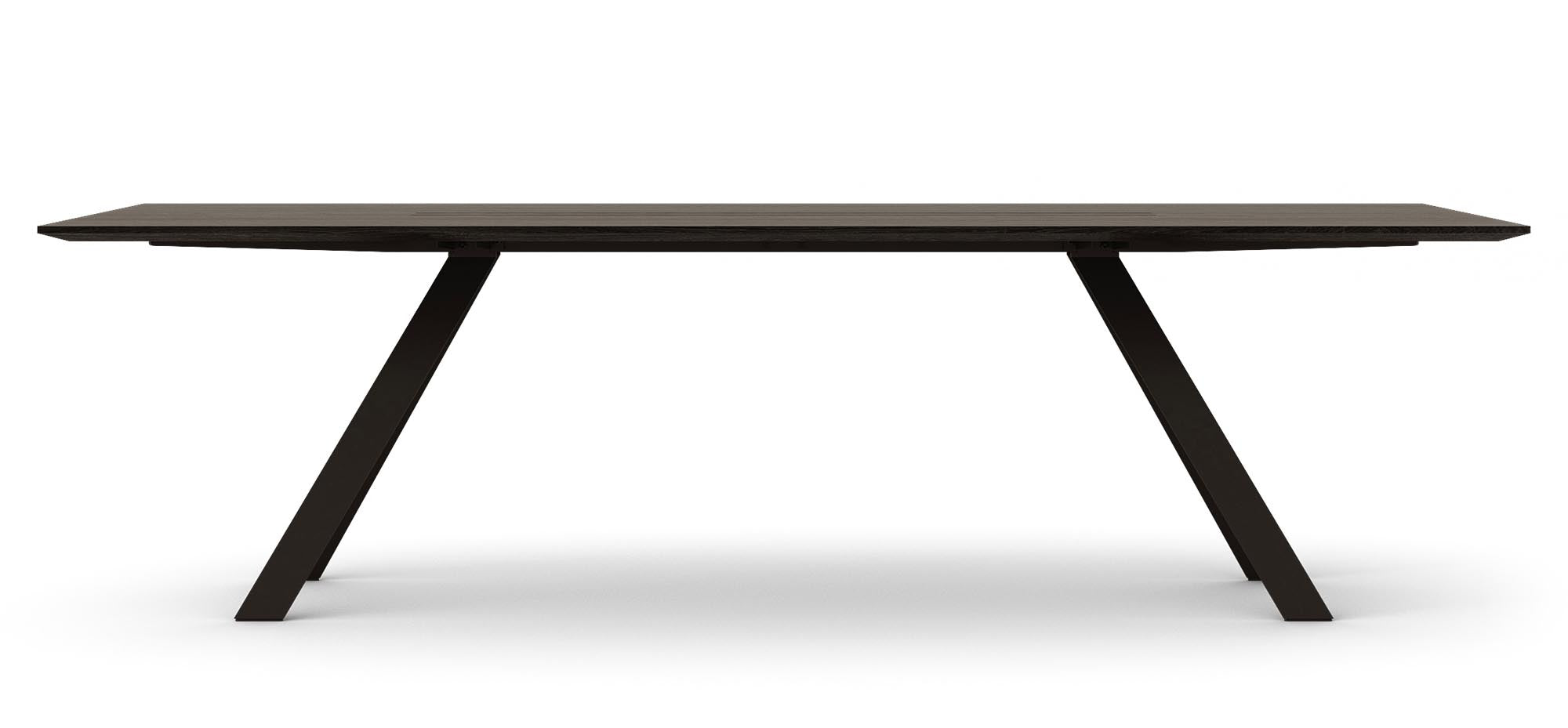 Eleganter Airblade Esstisch in Schwarz von Mobimex, gefertigt aus hochwertiger Eiche, perfekt für moderne Essbereiche und gesellige Zusammenkünfte.
