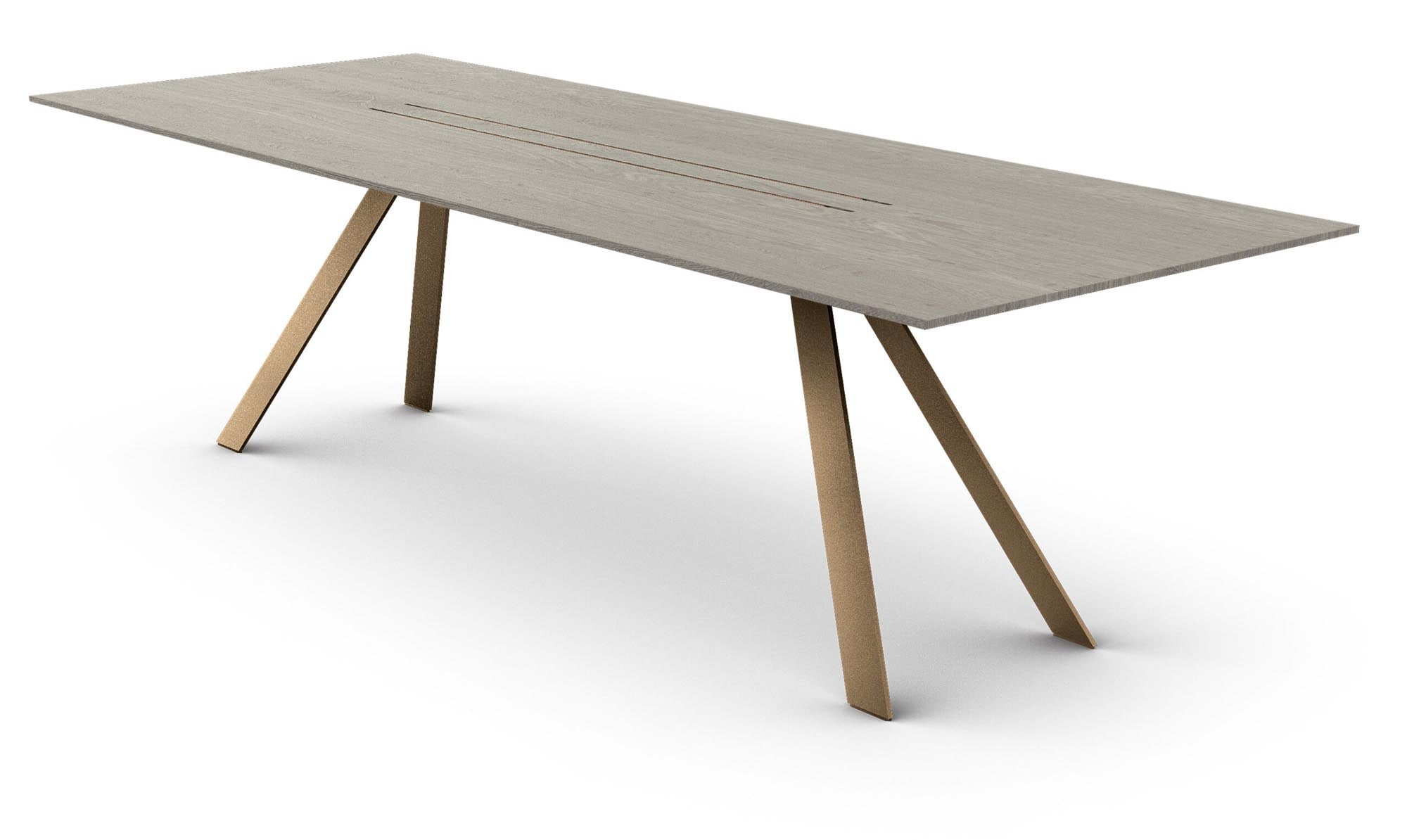 Moderner Airblade Tisch in ansprechendem Bronze-Finish von Mobimex, ideal für gemütliche Esszimmer und gesellige Runden.