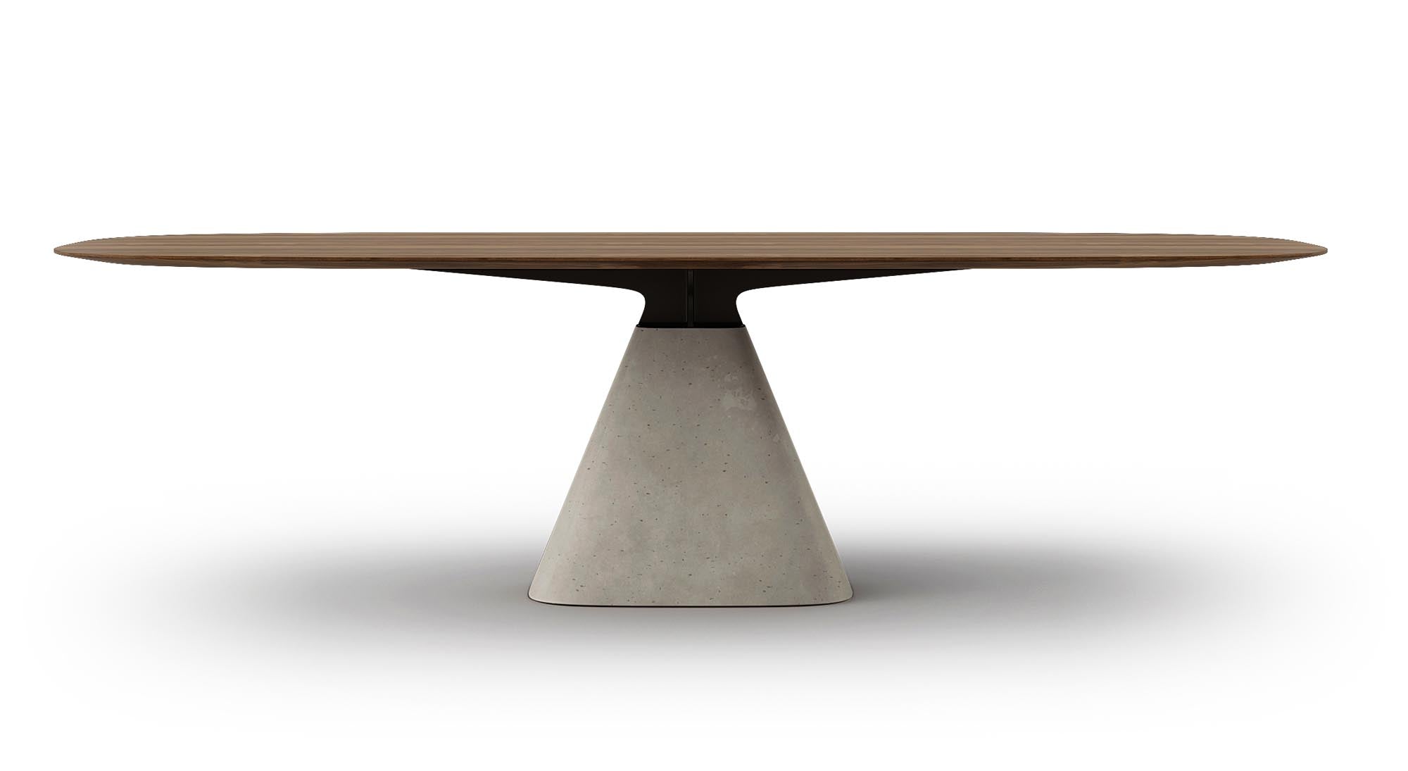 Eleganter ovaler Esstisch Bridge in zartem Creme, ideal für stilvolle Essbereiche und gesellige Anlässe.