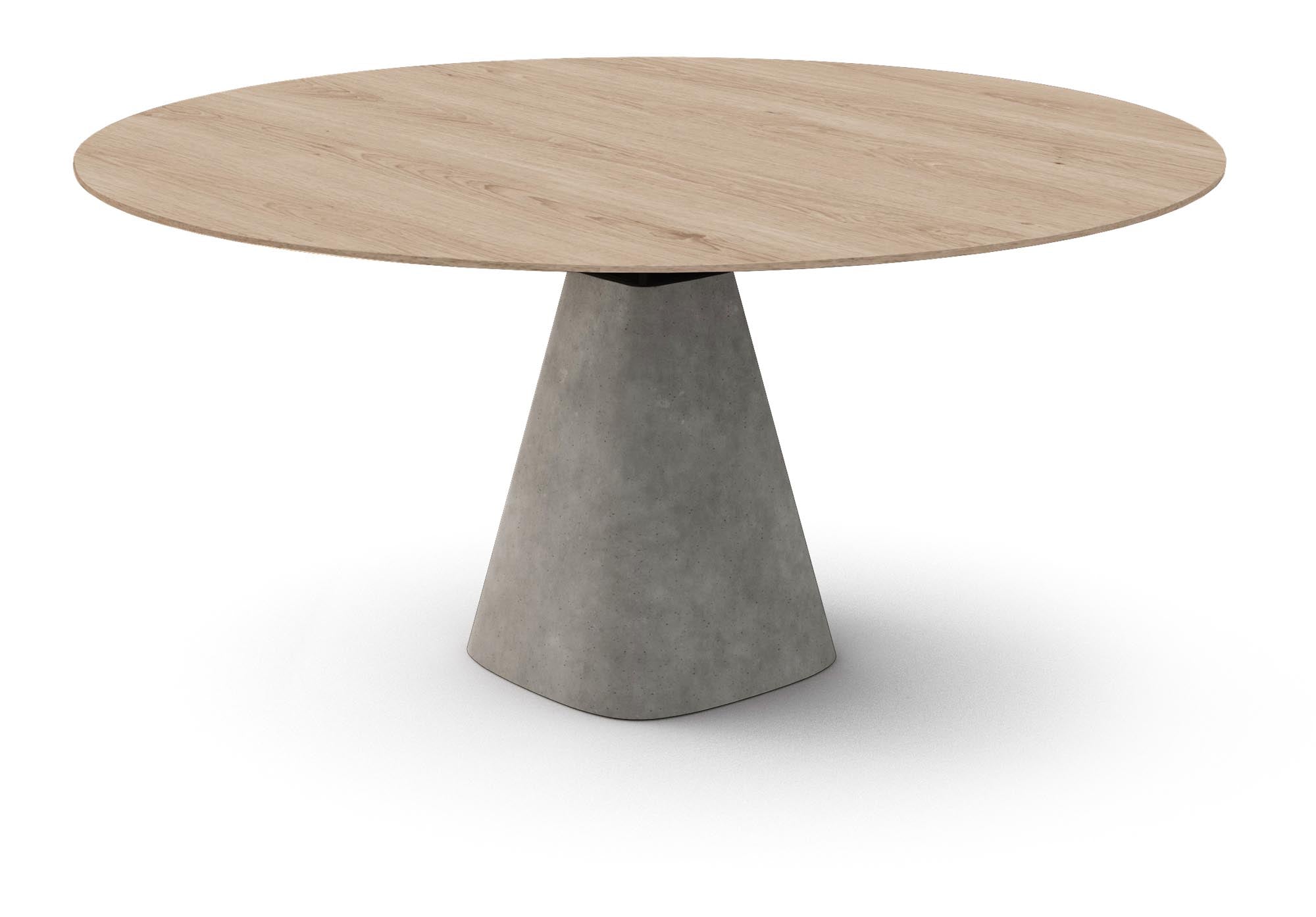 Stilvoller runder Esstisch Bridge Round in sanftem Creme, perfekt für einladende Esszimmer und gesellige Runden.