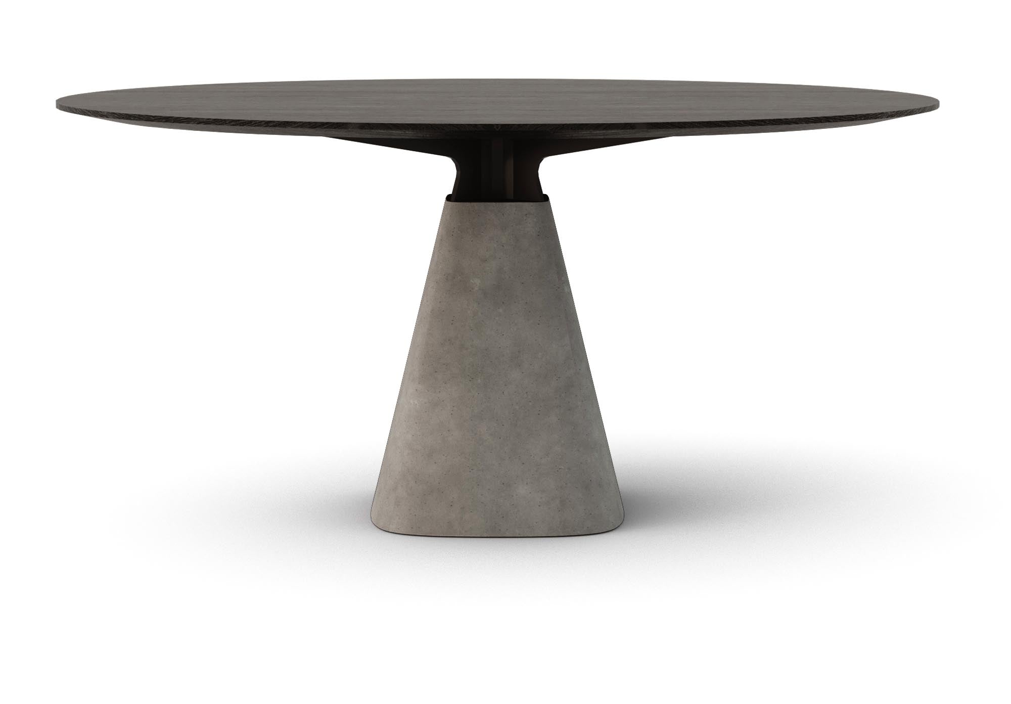 Moderner runder Esstisch Bridge Round in sanftem Creme, ideal für gemütliche Esszimmer und einladende Dinnerpartys.