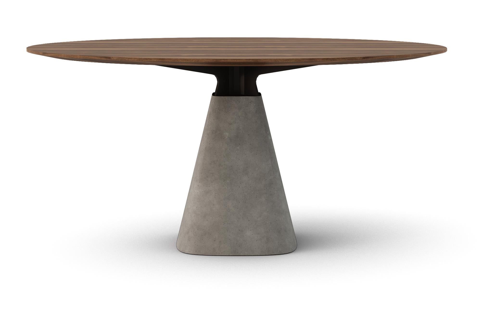 Moderner runder Esstisch Bridge Round in sanftem Creme, perfekt für gemütliche Esszimmer und einladende Dinnerpartys.