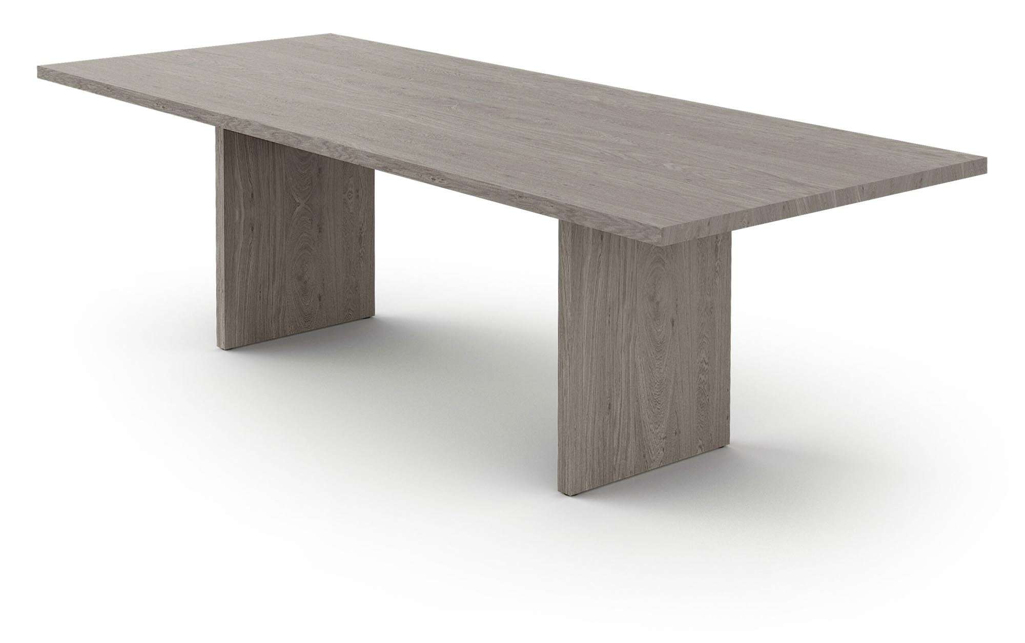 Robuster Flank Massivholztisch von Mobimex, ideal für Familienessen, vereint natürliche Materialien mit stilvollem, modernem Look.