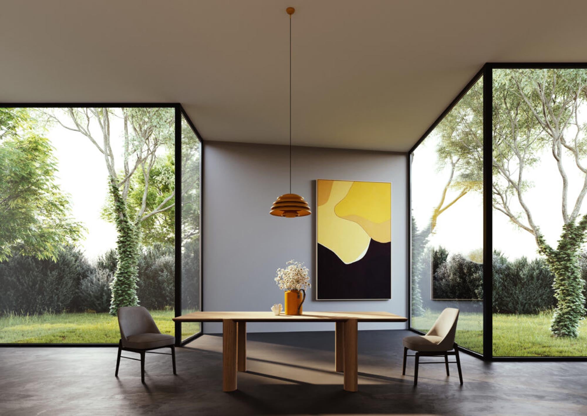Eleganter Calder Massivholztisch von Mobimex, aus robustem Massivholz, ideal für gemütliche Esszimmer und gesellige Runden.