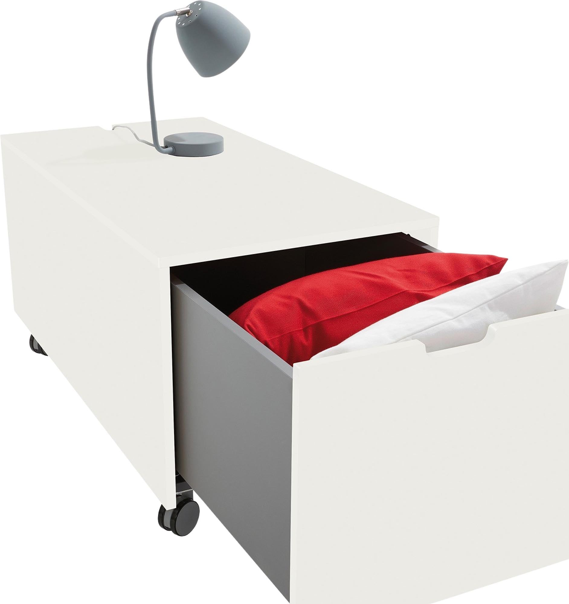 Bettkasten16 von Müller Möbelwerkstätten: Eleganter Stauraum mit praktischem Schubkasten, ideal für ein aufgeräumtes Schlafzimmer.