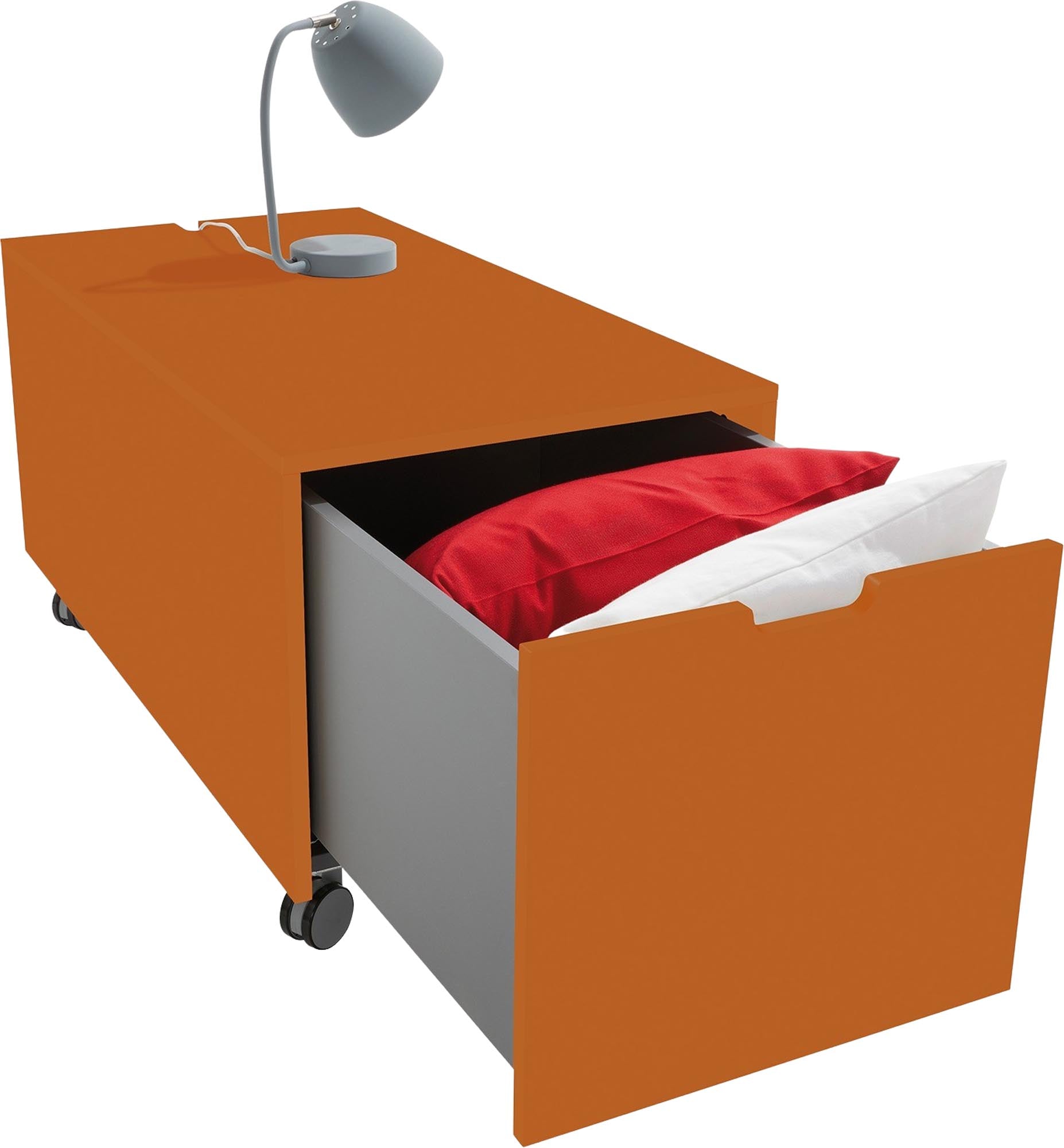 Bettkasten16 von Müller Möbelwerkstätten: Eleganter Stauraum mit praktischem Schubkasten, ideal für ein aufgeräumtes Schlafzimmer.
