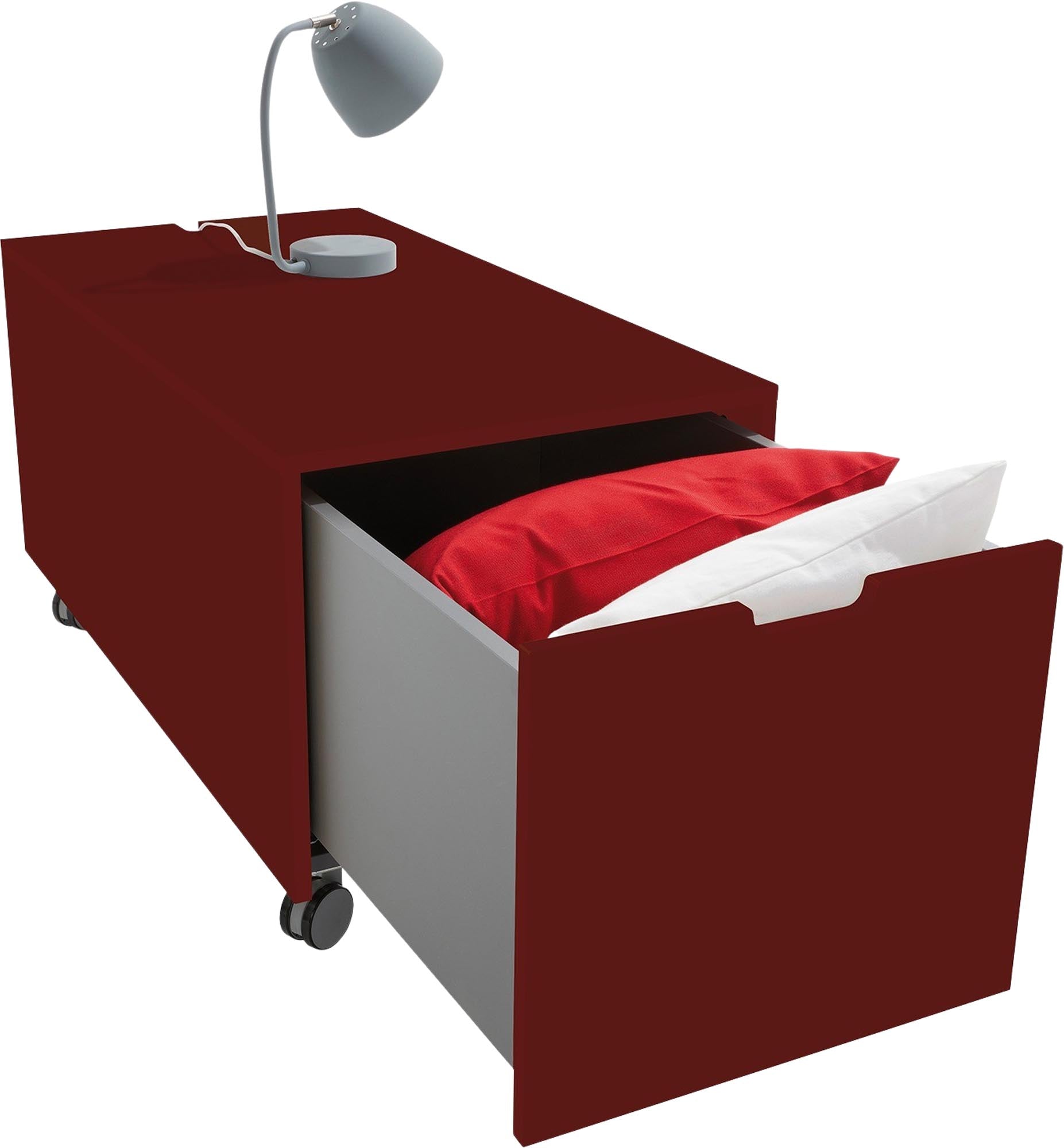 Praktischer Bettkasten16 von Müller Möbelwerkstätten mit zusätzlichem Schubkasten, ideal für mehr Stauraum im Schlafzimmer.