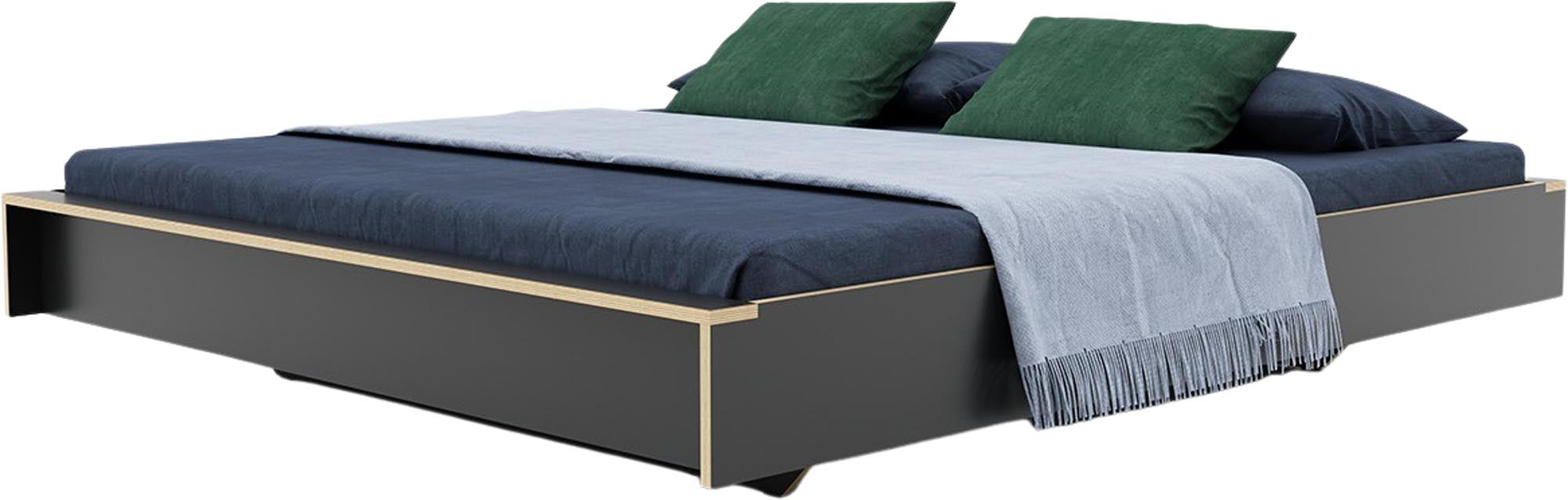 Stylisches FLAI Doppelbett von Müller Möbelwerkstätten, das Funktionalität und zeitgemäße Ästhetik harmonisch vereint.
