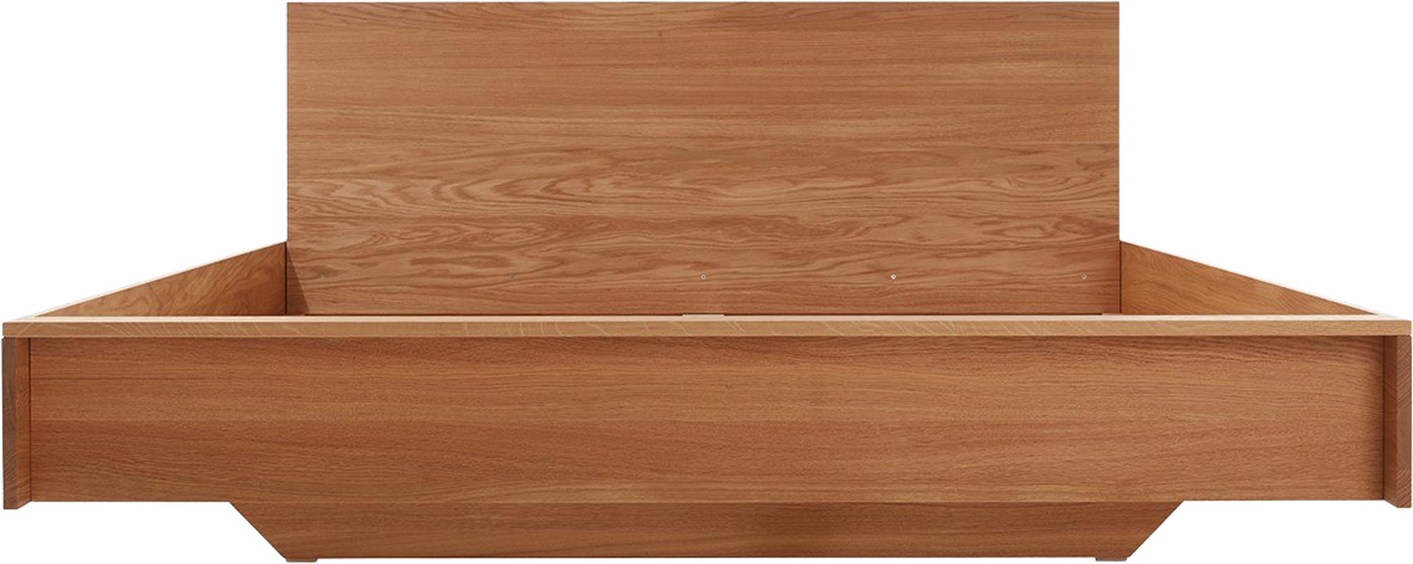 Elegantes FLAI Doppelbett mit erhöhter Schlafhöhe und Kopfteil.