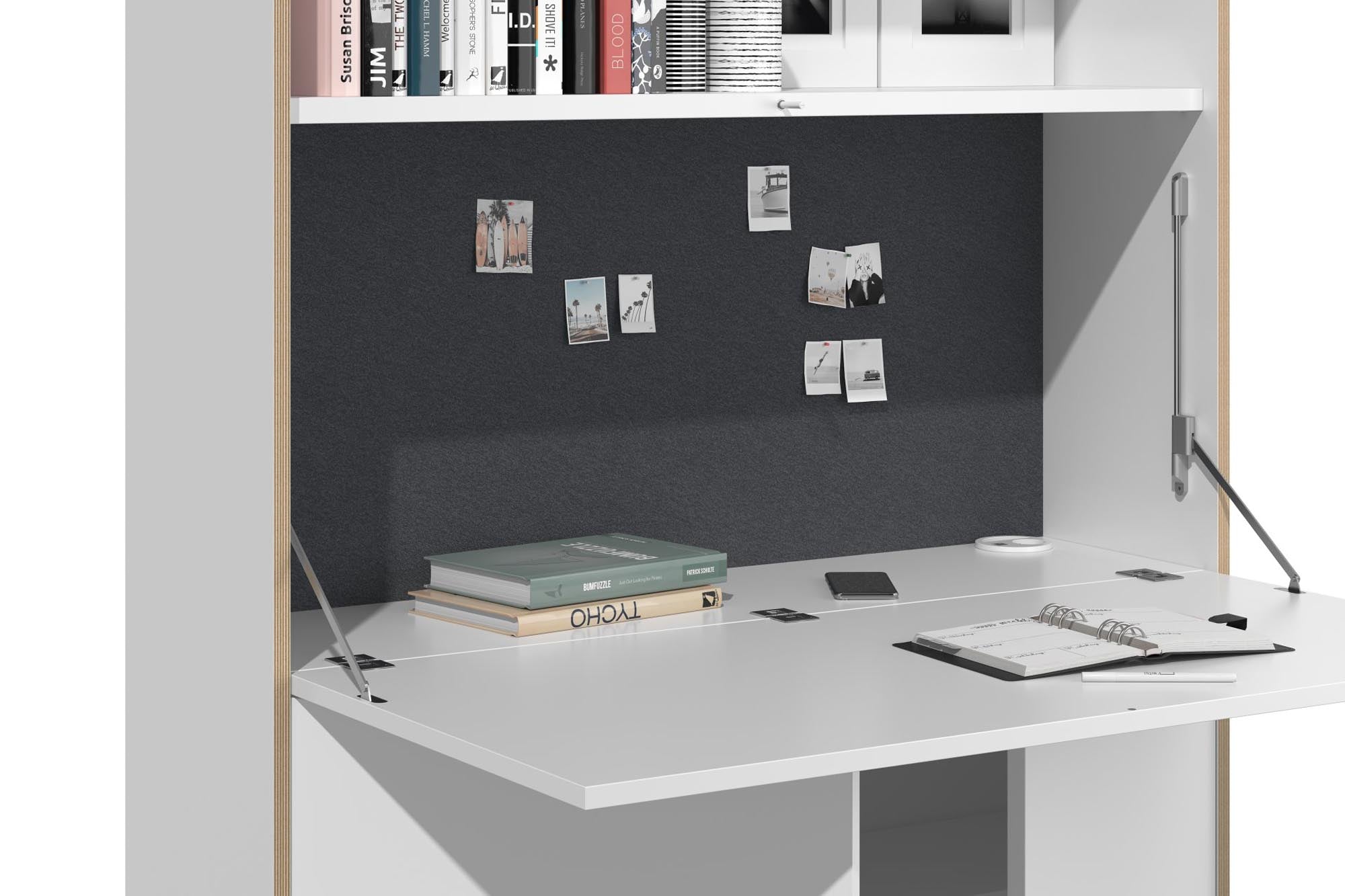 Moderner FLAI Sekretär von Müller Möbelwerkstätten, ideal für stilvolles Arbeiten im Home Office, kombiniert Funktionalität mit ästhetischem Design.