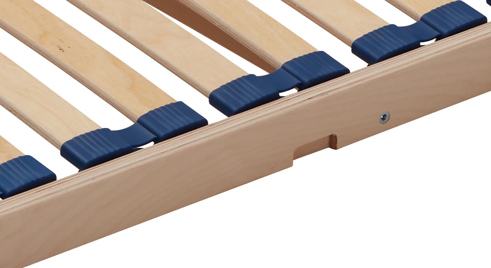 Robuster Lattenrost aus hochwertigem Massivholz für optimalen Schlafkomfort und lange Lebensdauer.
