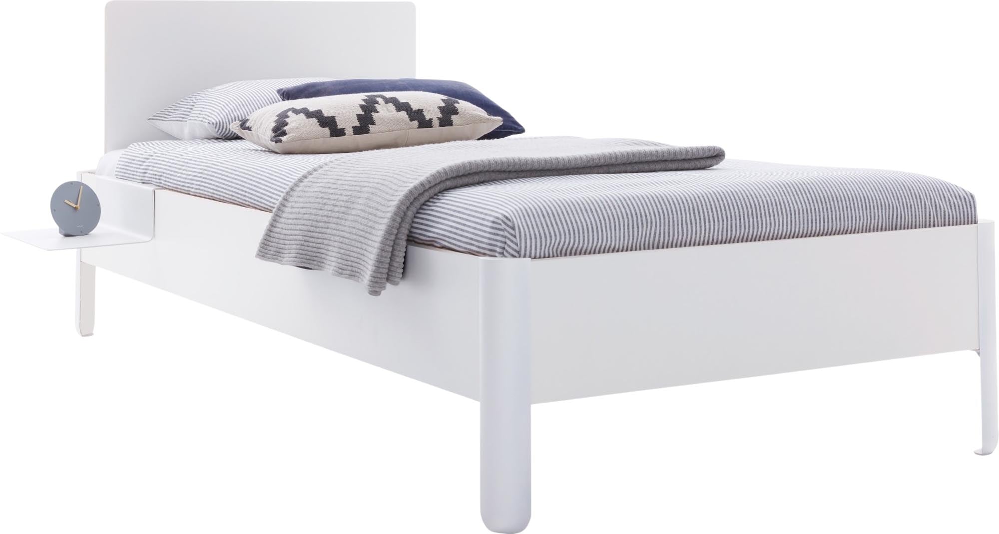 Modernes Nait Doppelbett mit elegantem Kopfteil in 160 cm Breite, ideal für entspannende Nächte und zeitgemäße Schlafzimmergestaltung.
