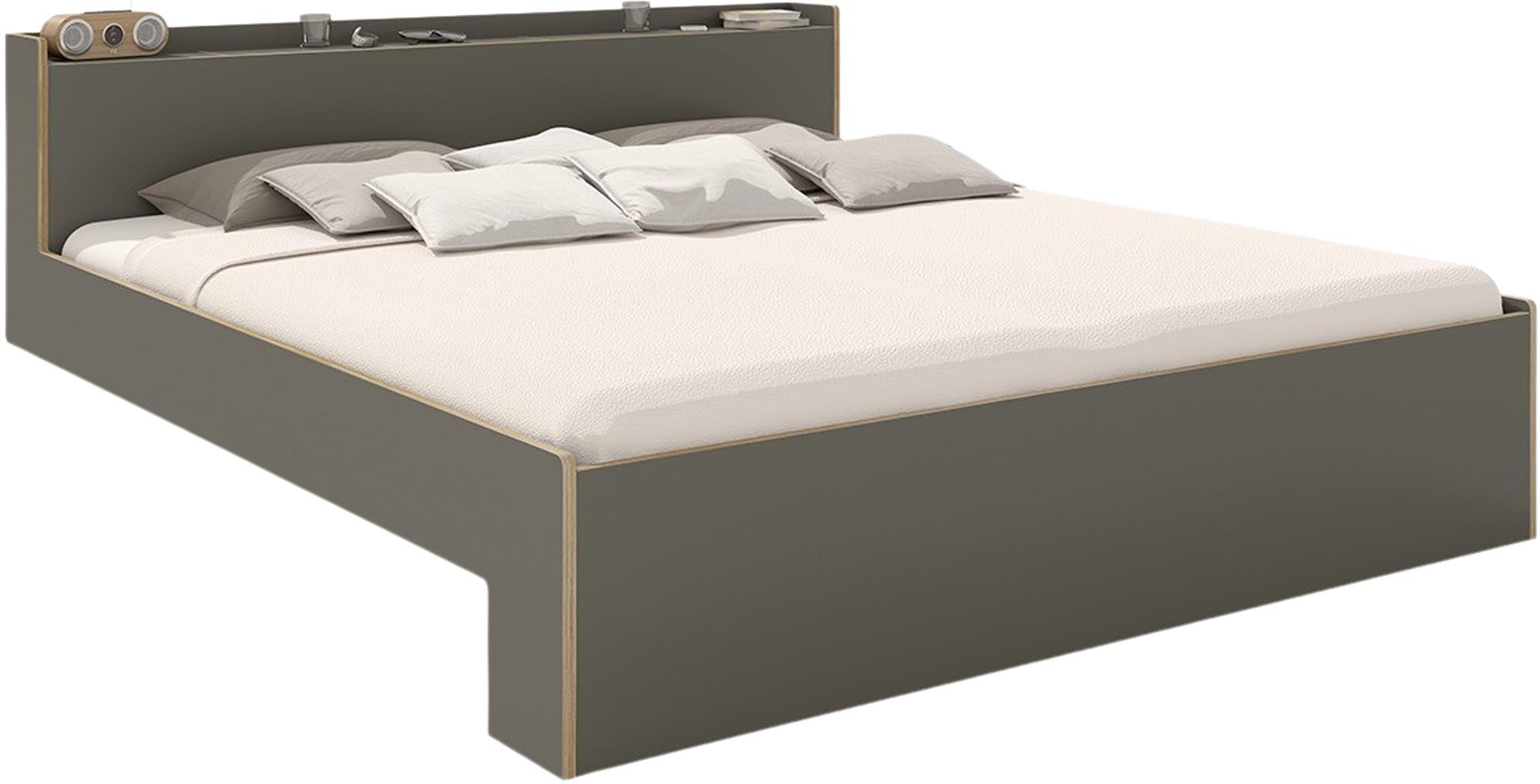 Elegantes NOOK Doppelbett von Müller Möbelwerkstätten, perfekt für zeitgemäße Schlafzimmergestaltung mit praktischem Stauraum.