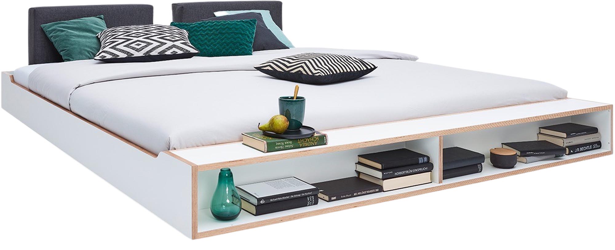 Modernes MAUDE Bett von Müller Möbelwerkstätten, perfekt für elegante Schlafzimmer, ausgestattet mit robustem Lattenrost für besten Schlaf.