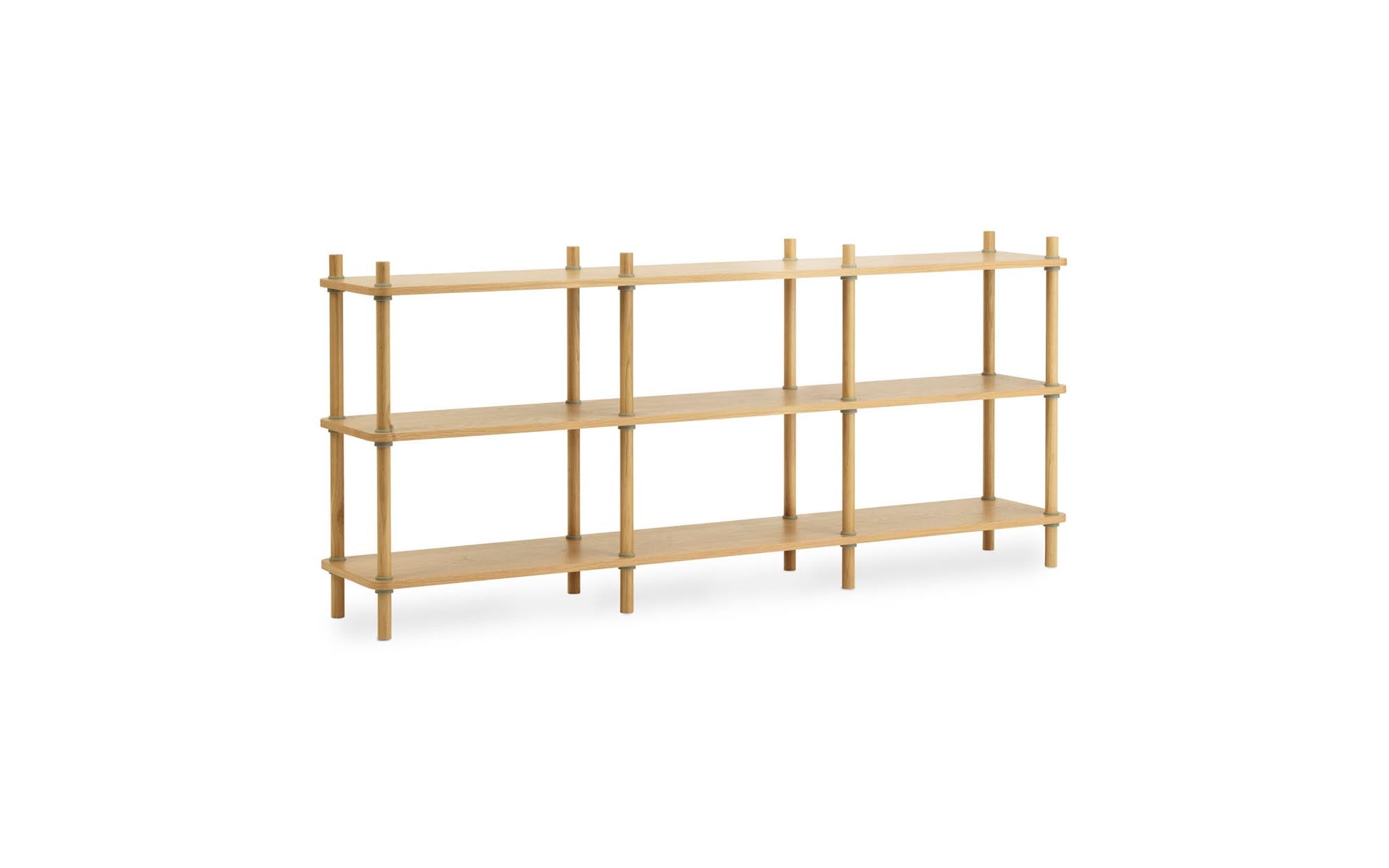 Entdecken Sie das Jam Regal 8 Pfosten in Eiche/Grau – minimalistisches Design, einfache Montage und nachhaltige Materialien für Ihr Zuhause.