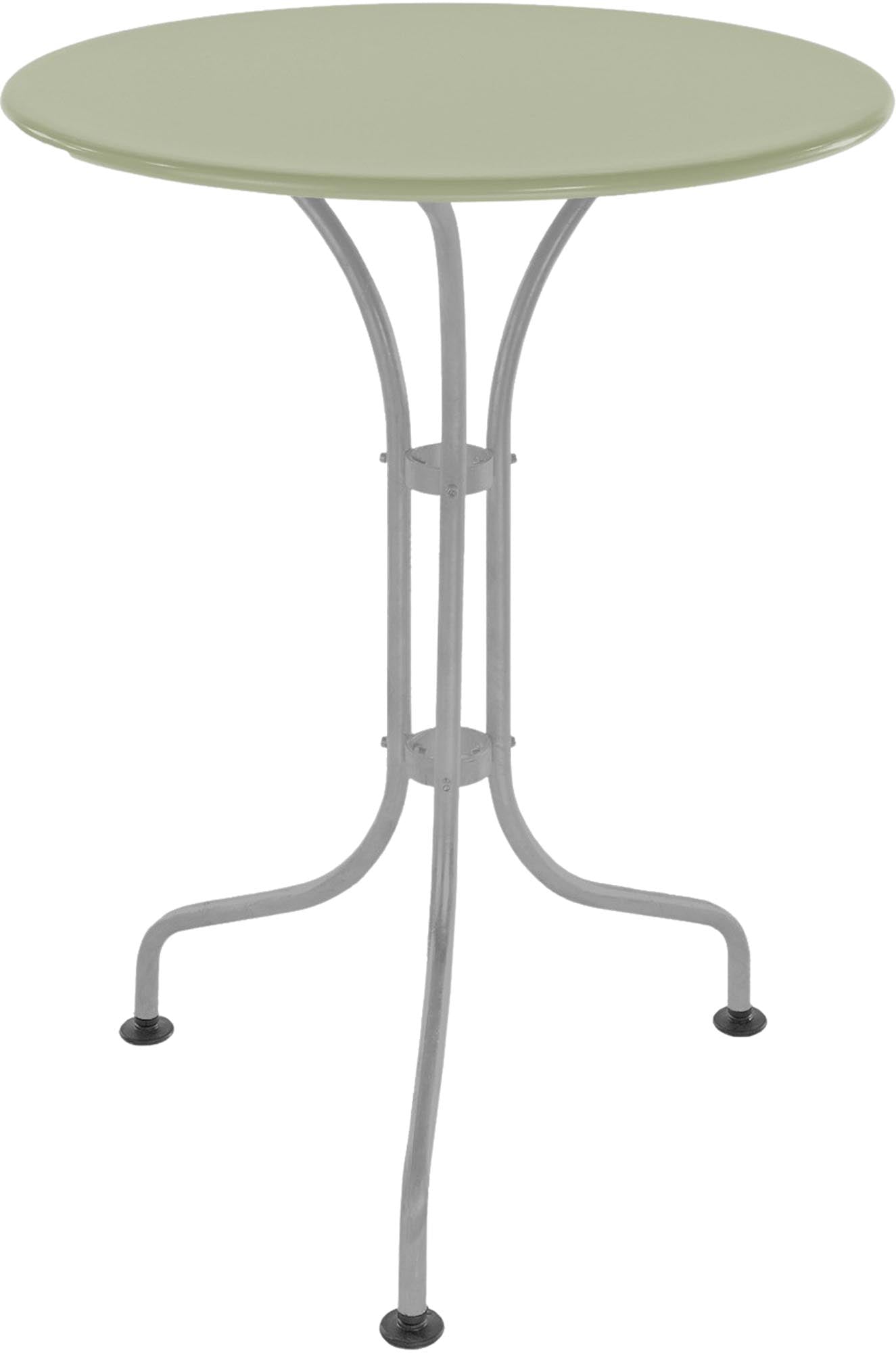 Eleganter St. Moritz Metall-Gartentisch mit einem Durchmesser von 60 cm, perfekt für gemütliche Stunden im Freien und platzsparend für Balkone.