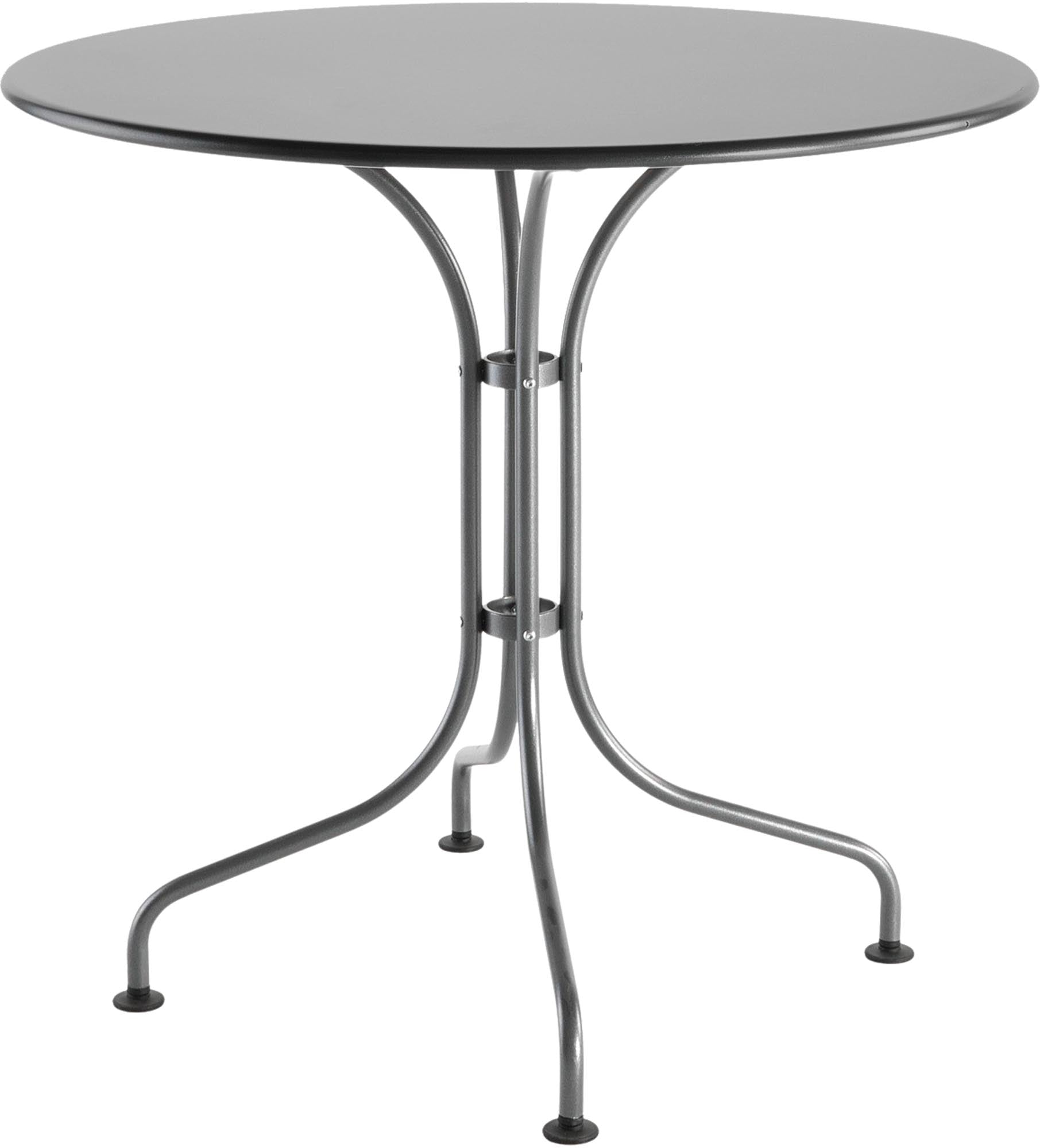 Eleganter St. Moritz Metall-Gartentisch mit einem Durchmesser von 80 cm, ideal für entspannte Stunden im Freien, wetterbeständig und langlebig.