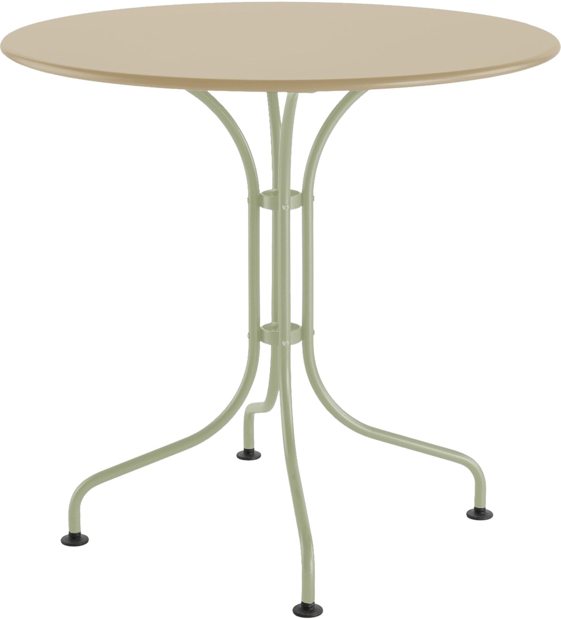 St. Moritz Metall-Gartentisch ø90 aus robustem, wetterfestem Stahl – ideal für kleine Außenbereiche. Schweizer Qualität, zeitloses Design, langlebig und pflegeleicht.