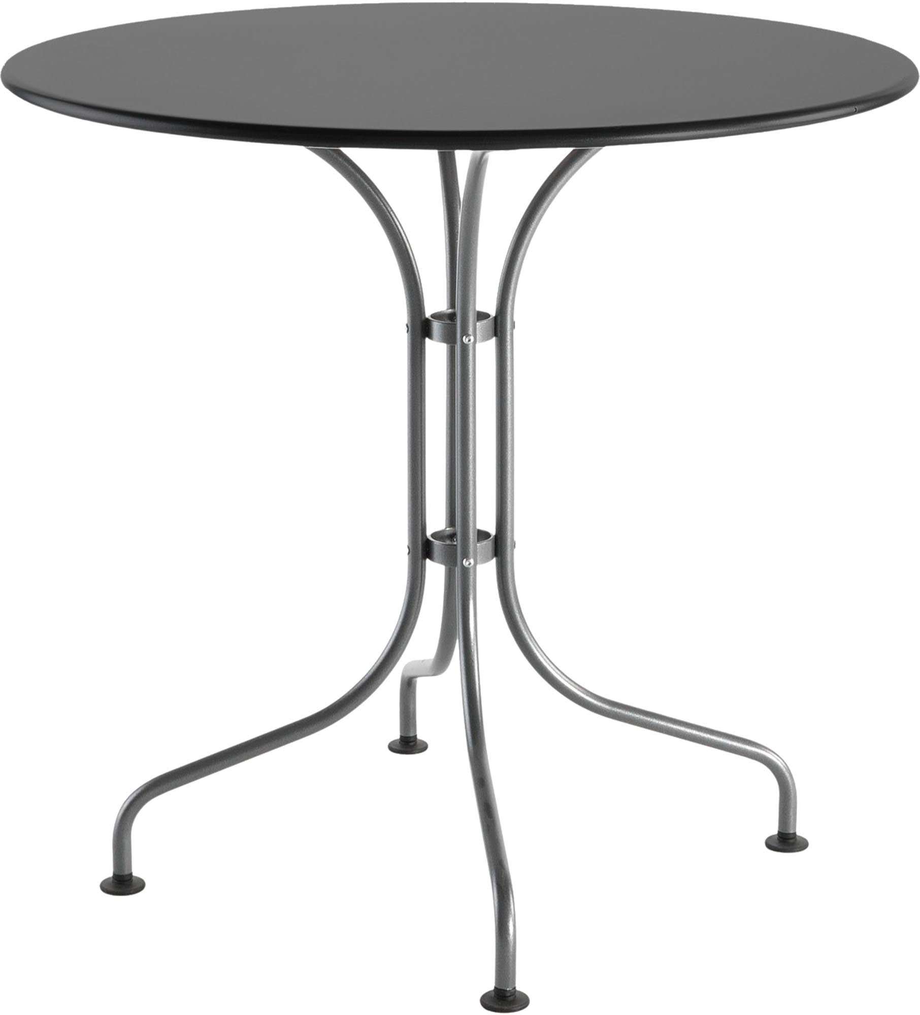 St. Moritz Metall-Gartentisch ø90 von Schaffner – eleganter, wetterfester Rundtisch aus verzinktem Stahl, perfekt für kleine Außenbereiche, Gärten und Gastronomie.