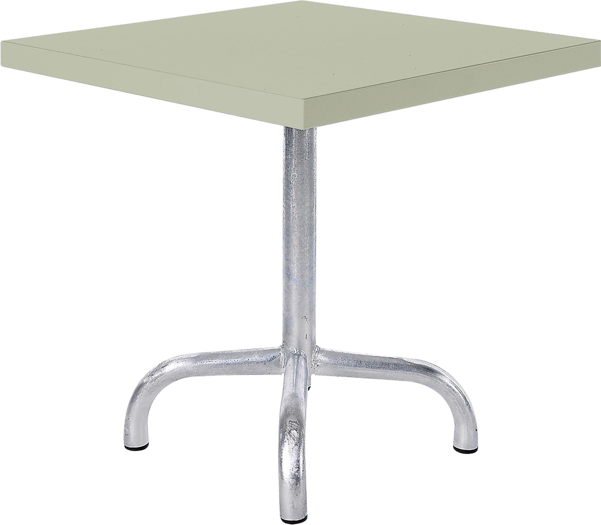 Robuster Säntis Metall-Beistelltisch 50x50 cm für den Außenbereich, wetterfest, pflegeleicht, stabil mit Bodenausgleich, ideal für Garten, Balkon und Terrasse.