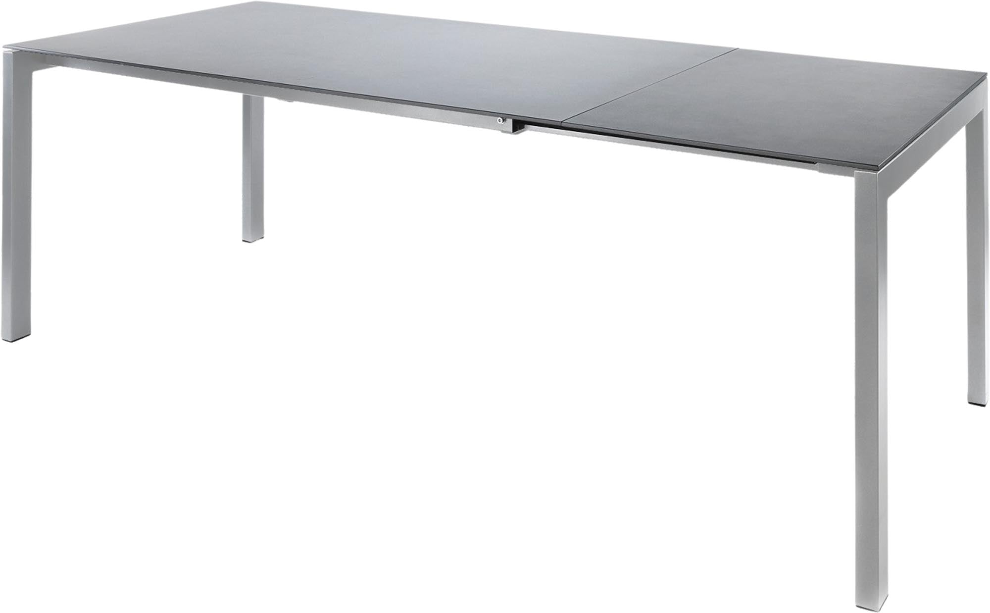 Moderner Luzern Glasfaser-Gartentisch 160/220x90 ausziehbar, wetterfest, robust und elegant – perfekt für Garten, Terrasse oder Balkon.