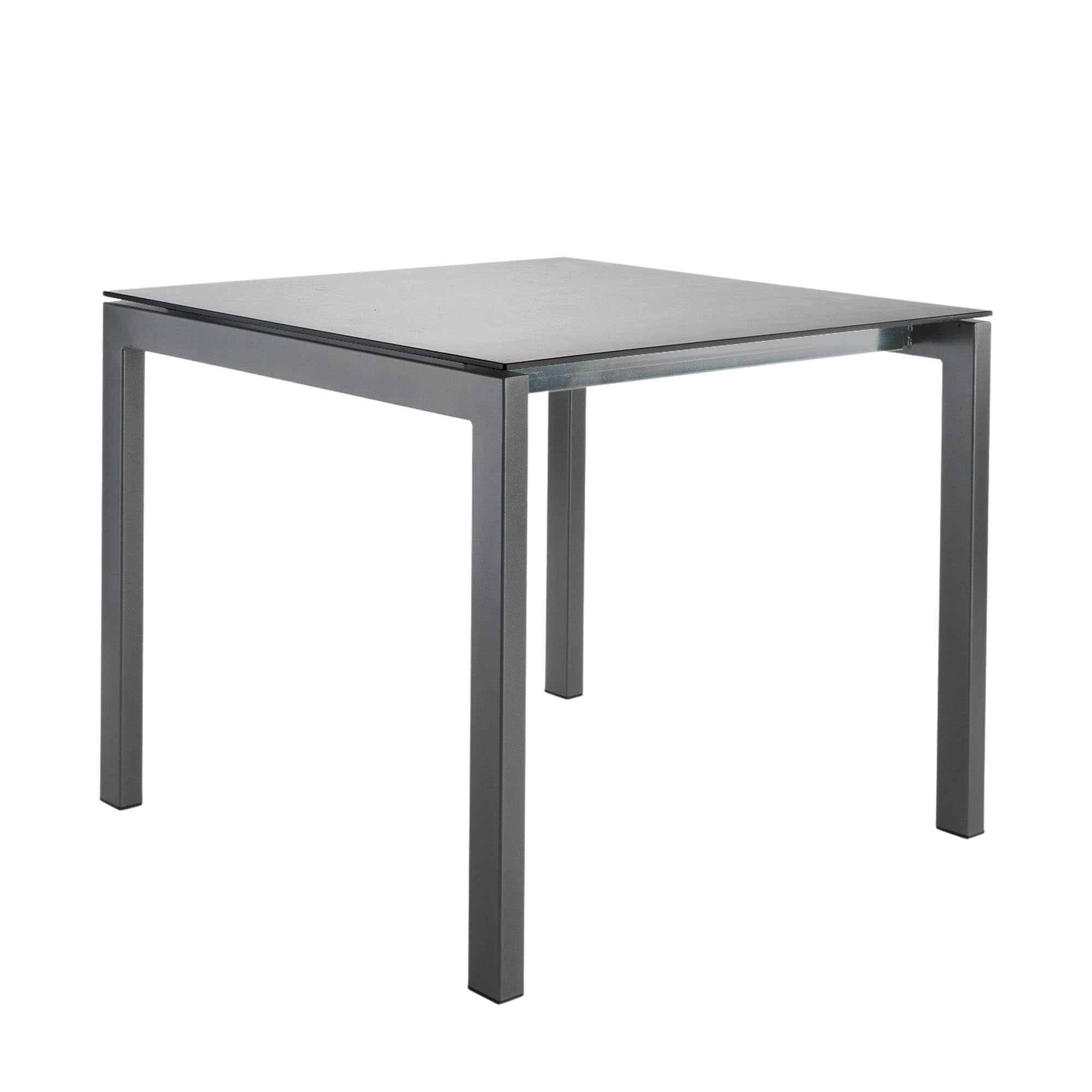 Eleganter Luzern Glasfaser-Gartentisch 80x80 von Schaffner, wetterfest, abklappbar, hitzebeständig, langlebig, Schweizer Qualität – perfekt für Garten & Terrasse.