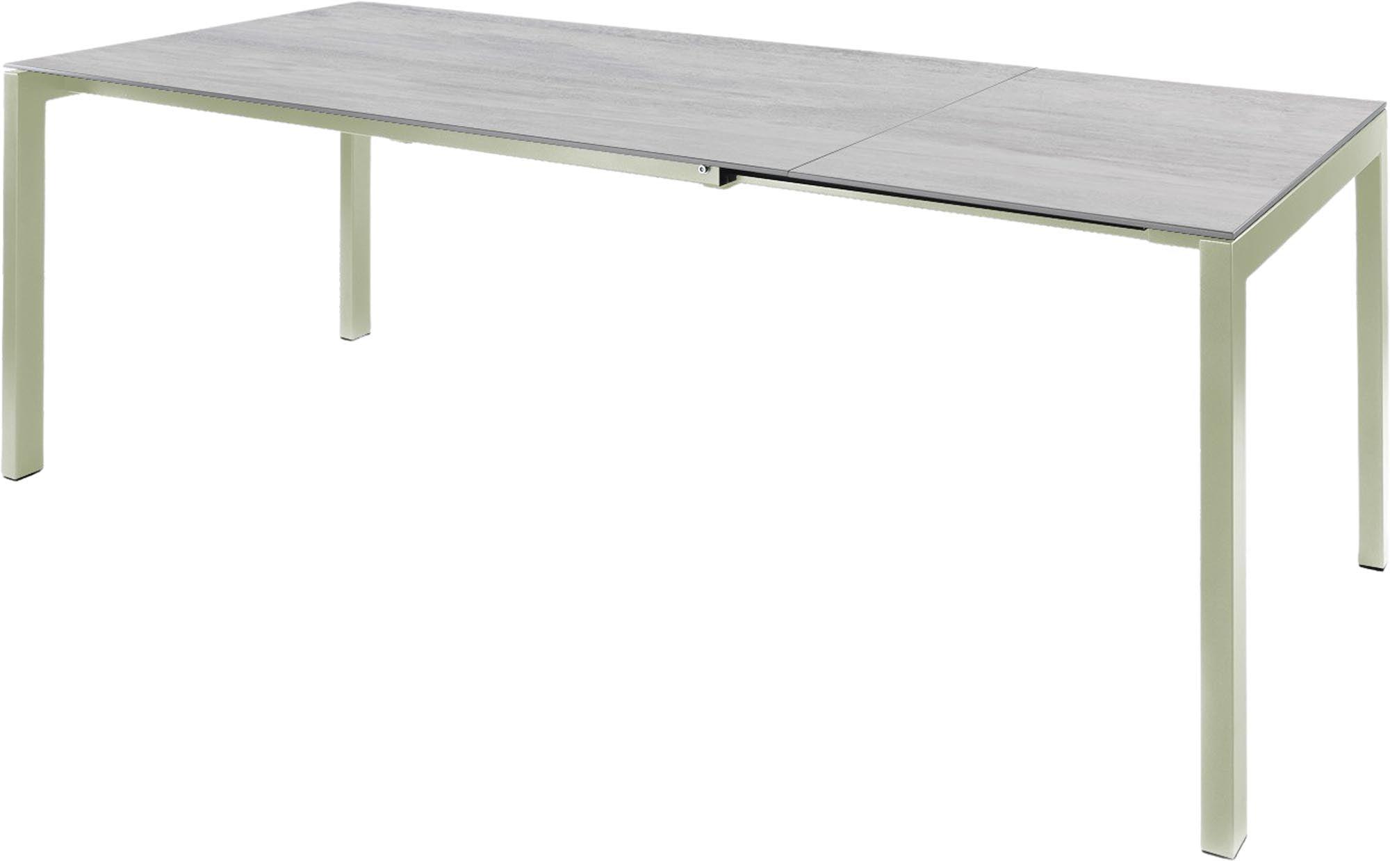 Moderner Luzern Glasfaser-Gartentisch 160/220x90 ausziehbar von Schaffner – wetterfest, robust, elegantes Design, ideal für Garten, Terrasse und Balkon.