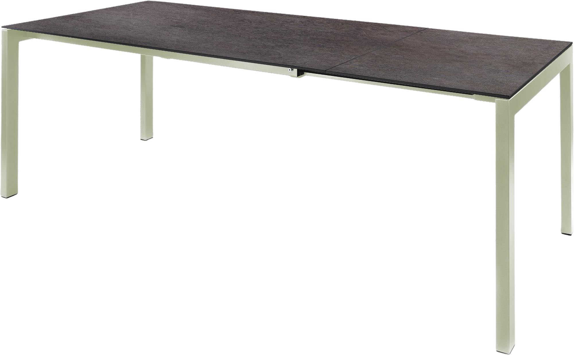 Hochwertiger, ausziehbarer Luzern Glasfaser-Gartentisch 220/280x100 cm, wetterfest, pflegeleicht und langlebig – perfekt für Garten, Balkon oder Terrasse.