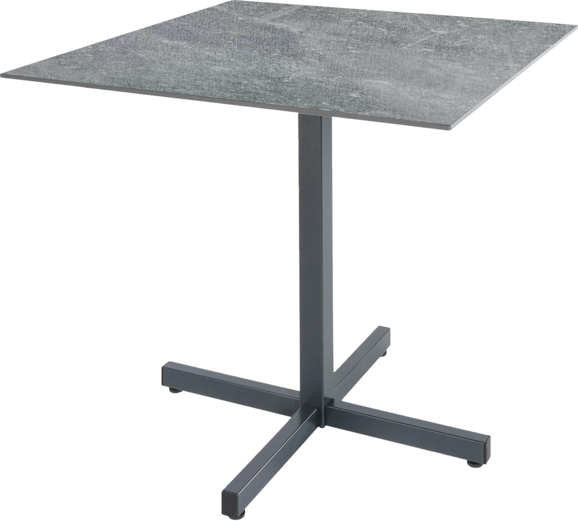 Luzern Glasfaser-Gartentisch 80x80 klappbar von Schaffner: wetterfest, robust, elegant, platzsparend und perfekt für den Outdoor-Bereich.