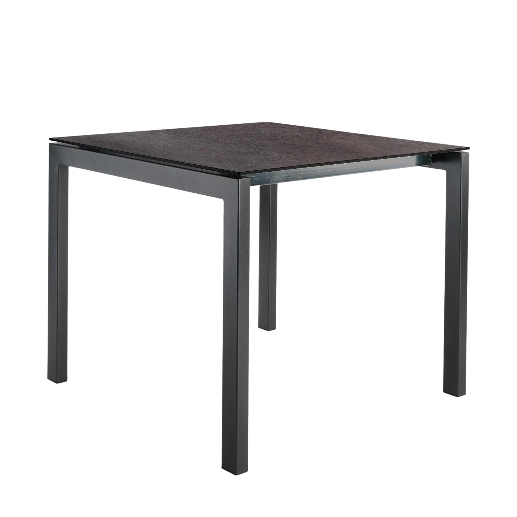 Moderner Luzern Glasfaser-Gartentisch 90x90 von Schaffner: wetterfest, abklappbar, langlebig, pflegeleicht, stilvoller Outdoor-Tisch für Garten, Balkon und Terrasse.