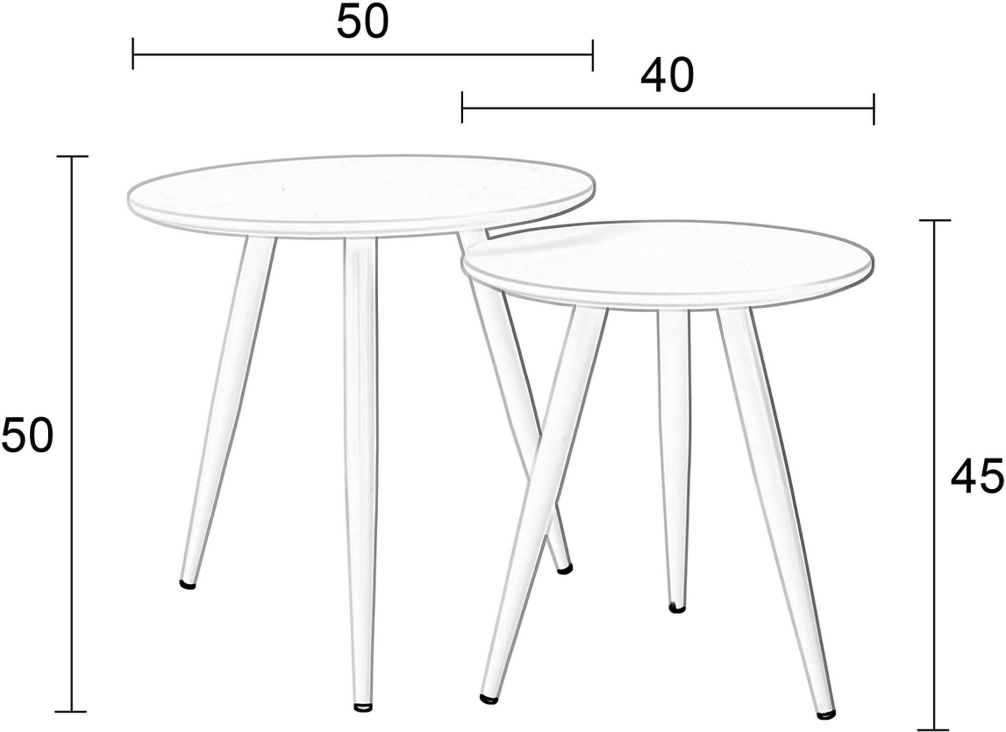 Stilvolles Beistelltisch-Set Daven von White Label Living, ideal für moderne Wohnräume und vielseitige Dekorationsmöglichkeiten.