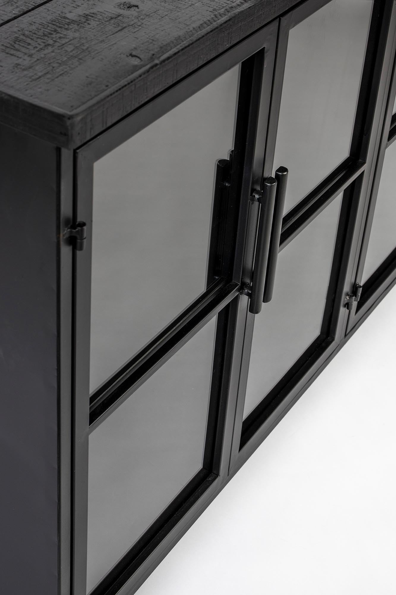 Vitrine Cabinet FERRE von White Label Living: Stilvolle Aufbewahrungslösung mit modernem Design und klaren Linien.