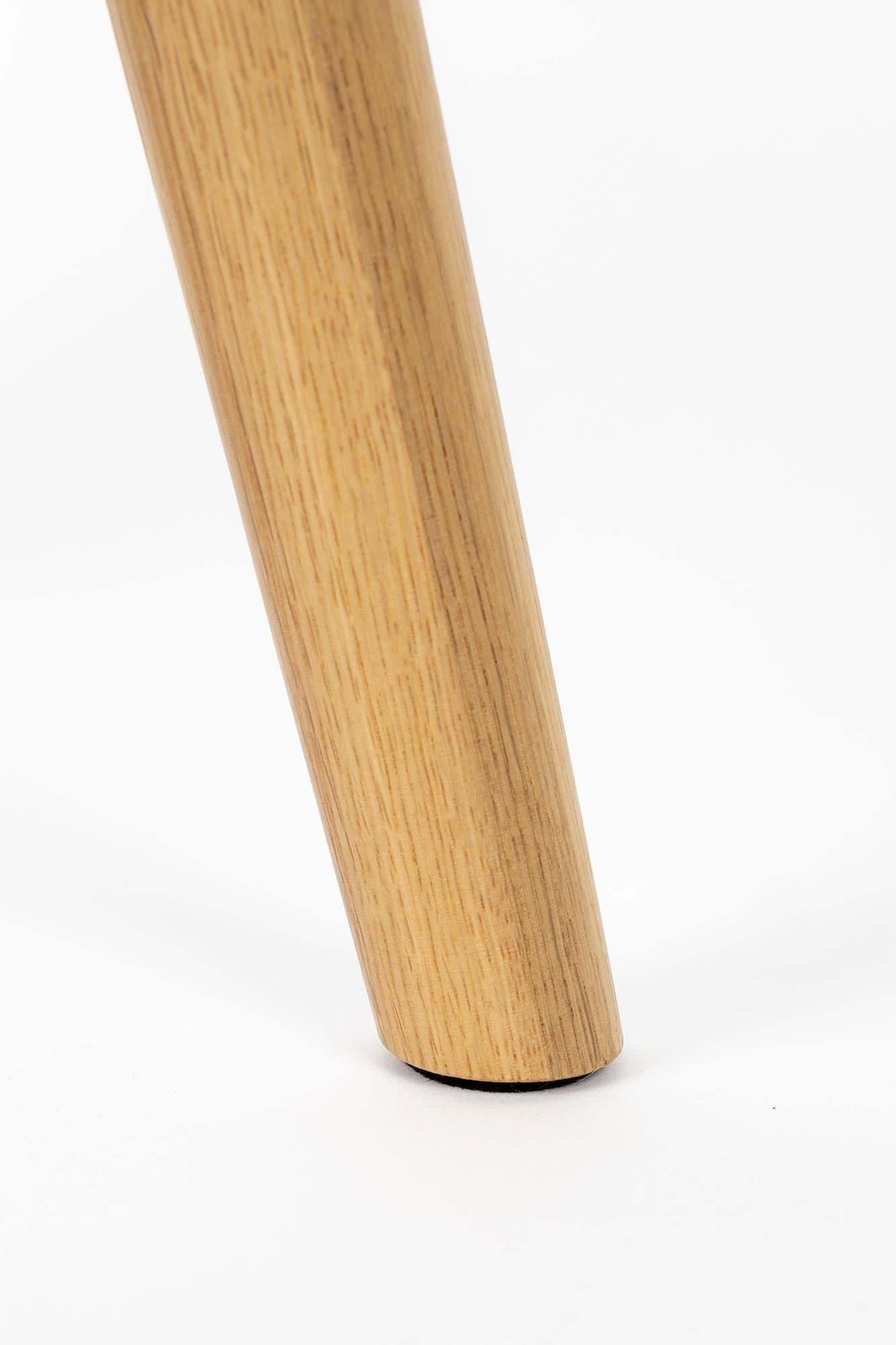 Eleganter Hocker VANDER von White Label Living, gefertigt aus hochwertigem Holz mit stilvollem, gepolstertem Sitz – ideal für jedes Wohnambiente.