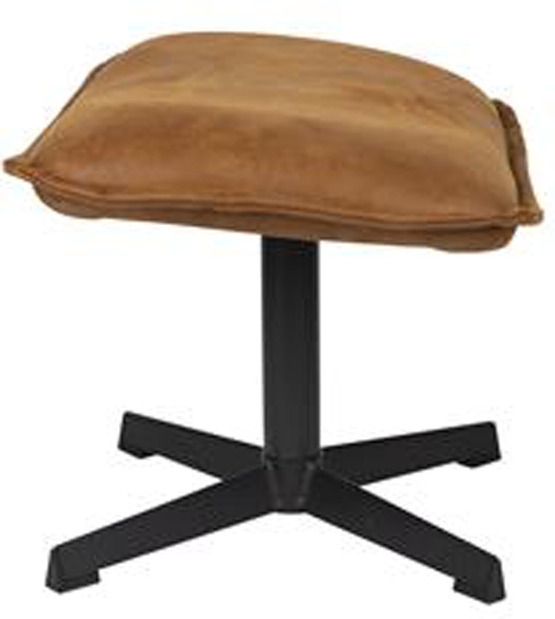 Erleben Sie den Hocker JOHN von White Label Living: elegantes Design, langlebiges PU-Leder, bequeme Polsterung und robuste Metallbeine.