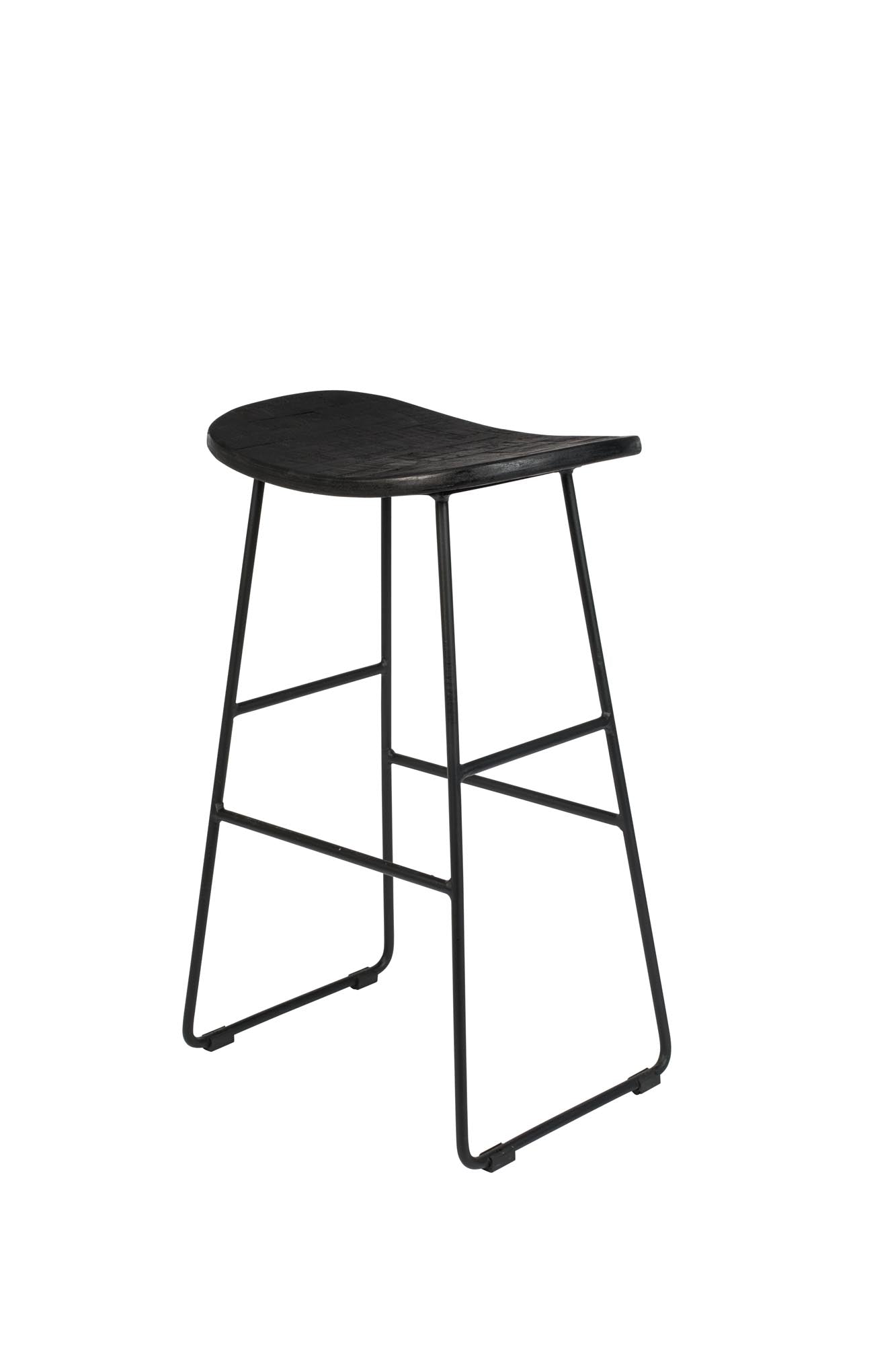 Eleganter Barhocker Tangle aus edlem Teakholz von White Label Living.
