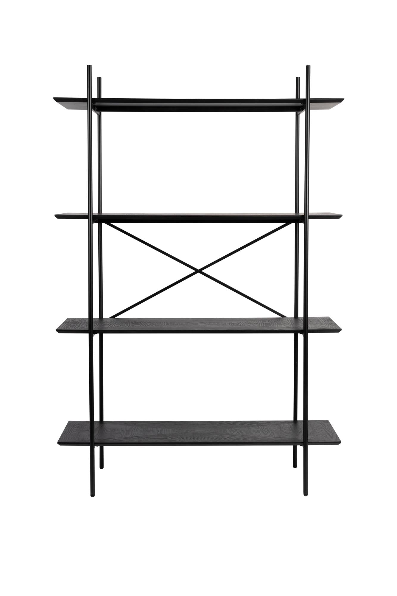 Elegantes Regal aus MDF und Metall, vielseitig, mit grosszügigem Stauraum, ideal für Bücher und Deko.