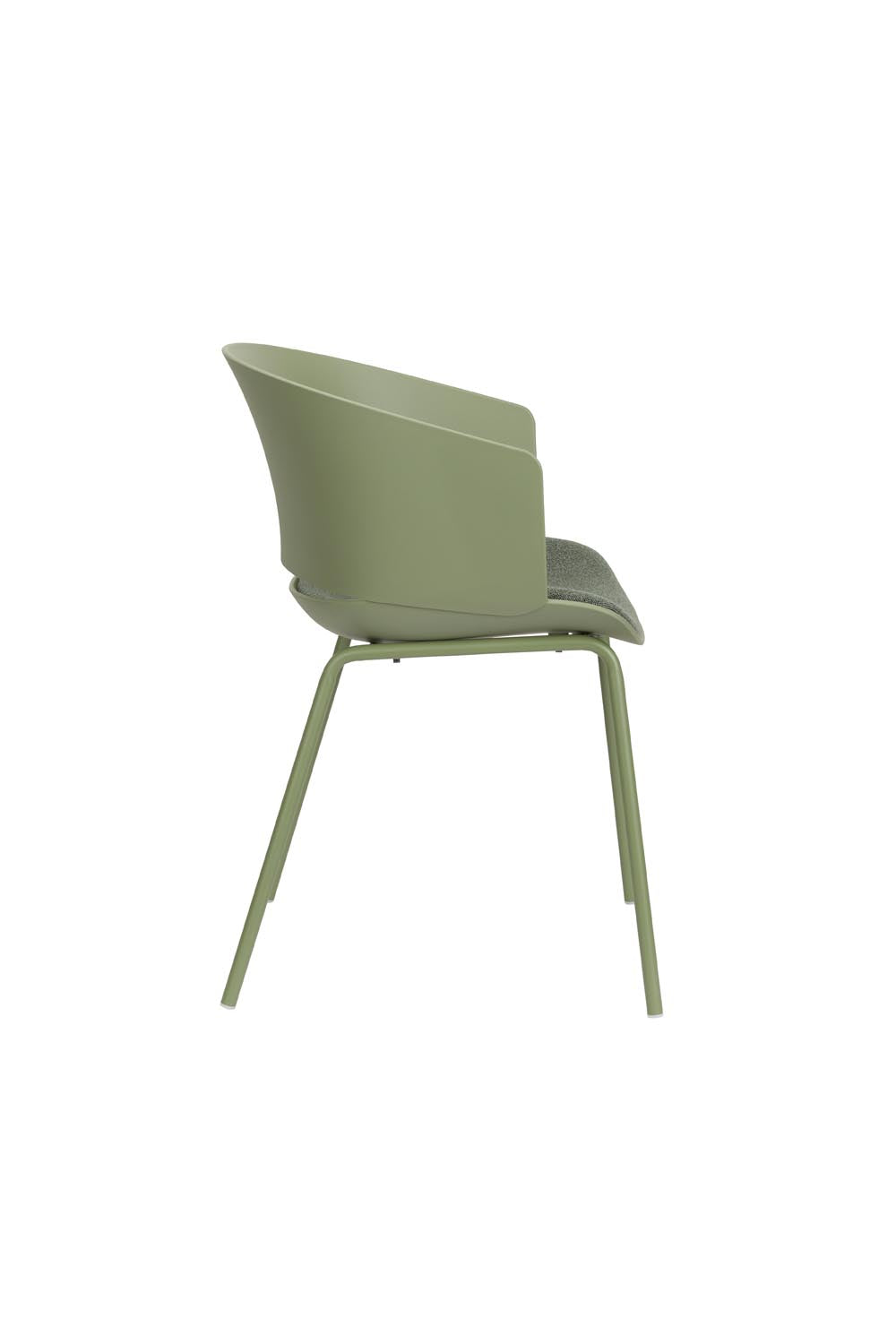 Stuhl Jessica Green: Eleganter Armlehnstuhl aus hochwertigem Polypropylen, ideal für Esszimmer und Büro, vereint Komfort und modernes Design.