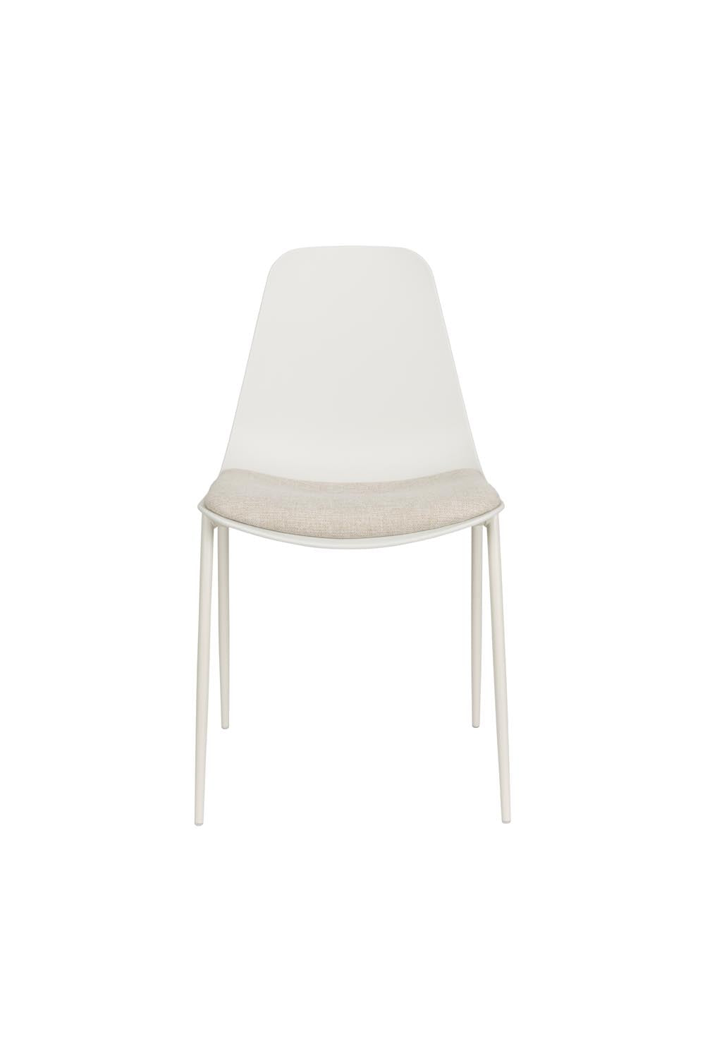 Der elegante Stuhl Jeffrey White von White Label Living vereint Komfort und Stil. Ideal für Esszimmer, Küchen und mehr. Pflegeleicht und vielseitig.